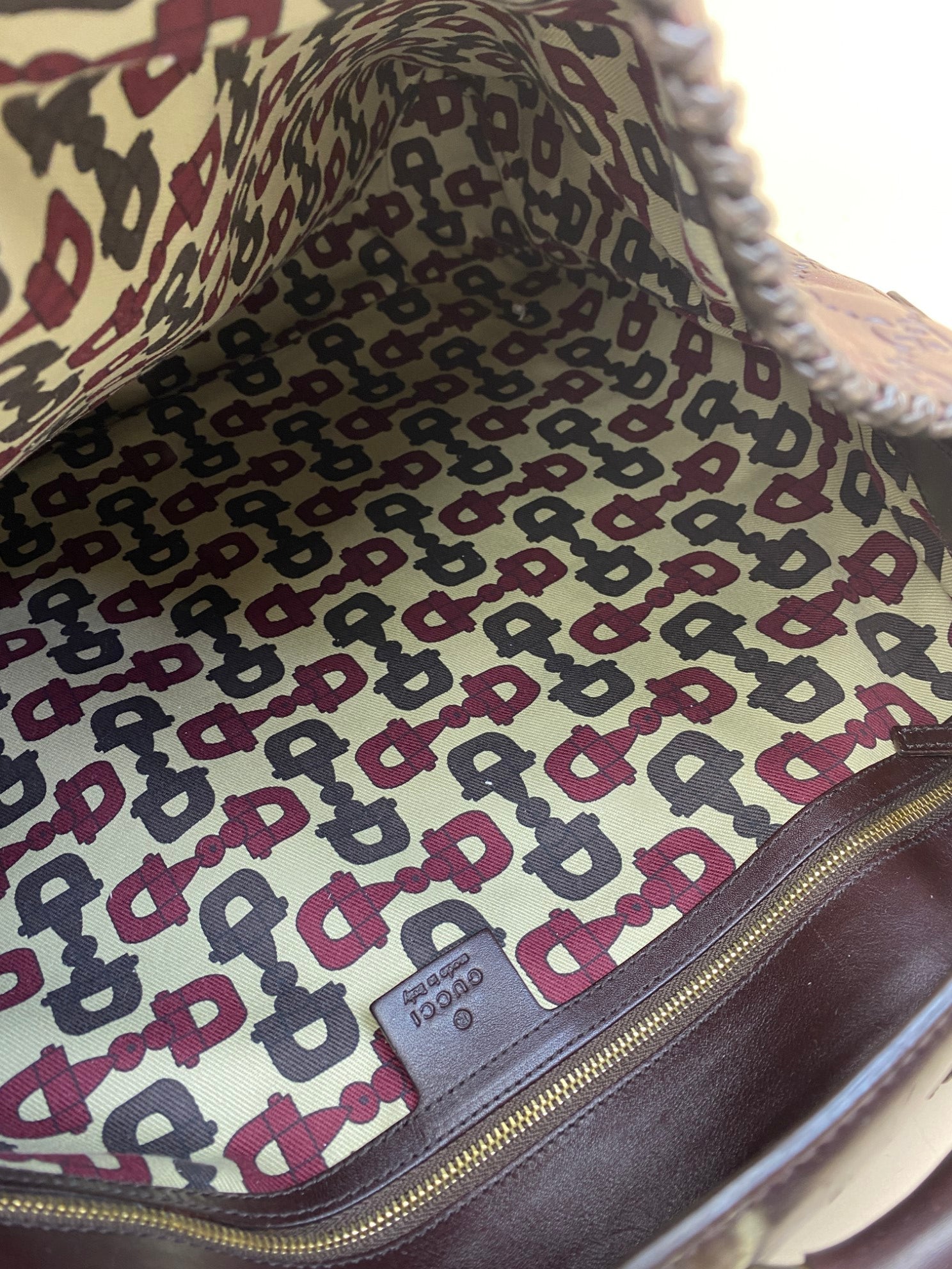 GUCCI guccissma chain horse bit brown