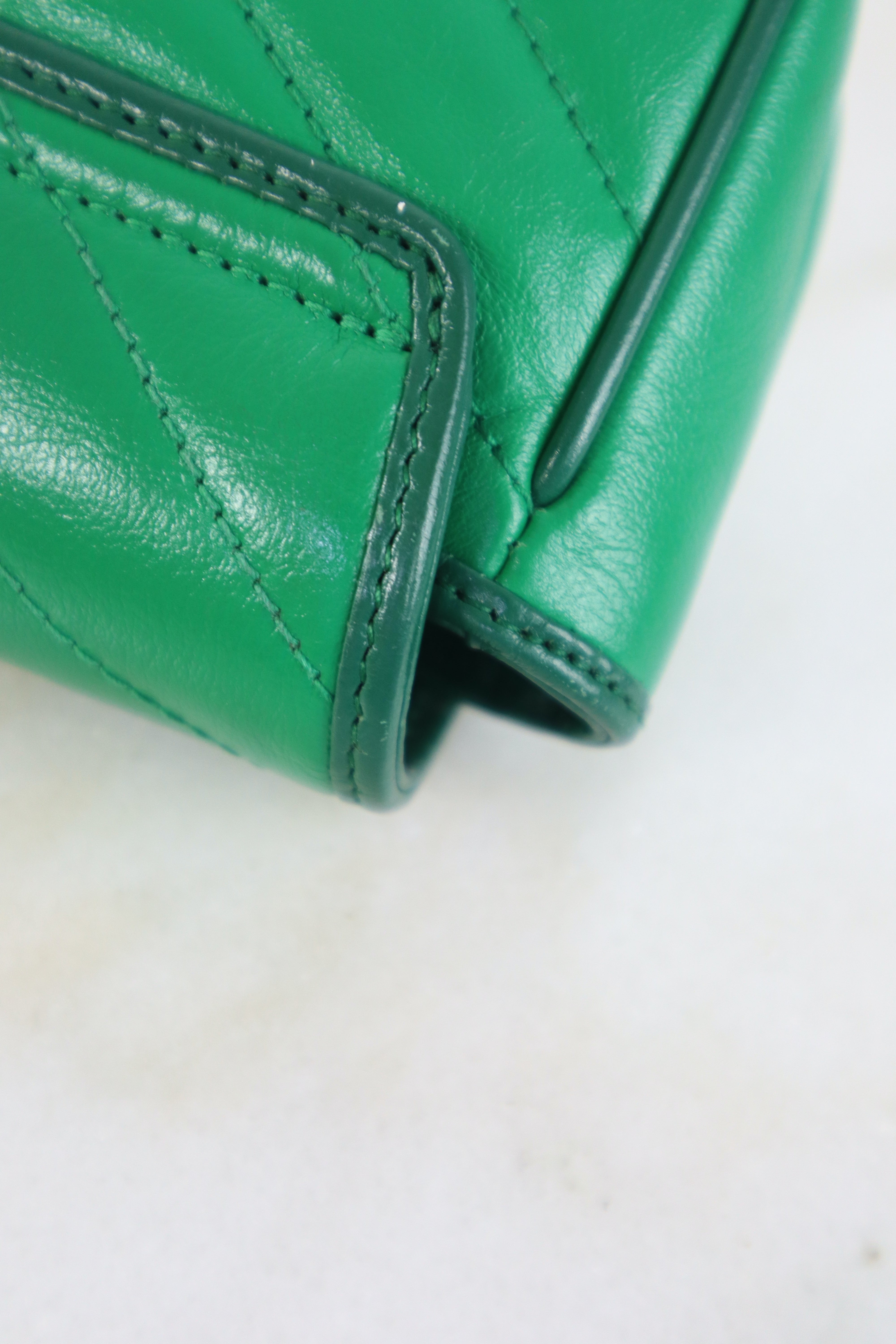 Gucci Green Azalea Enamel Marmont Super Small Bag