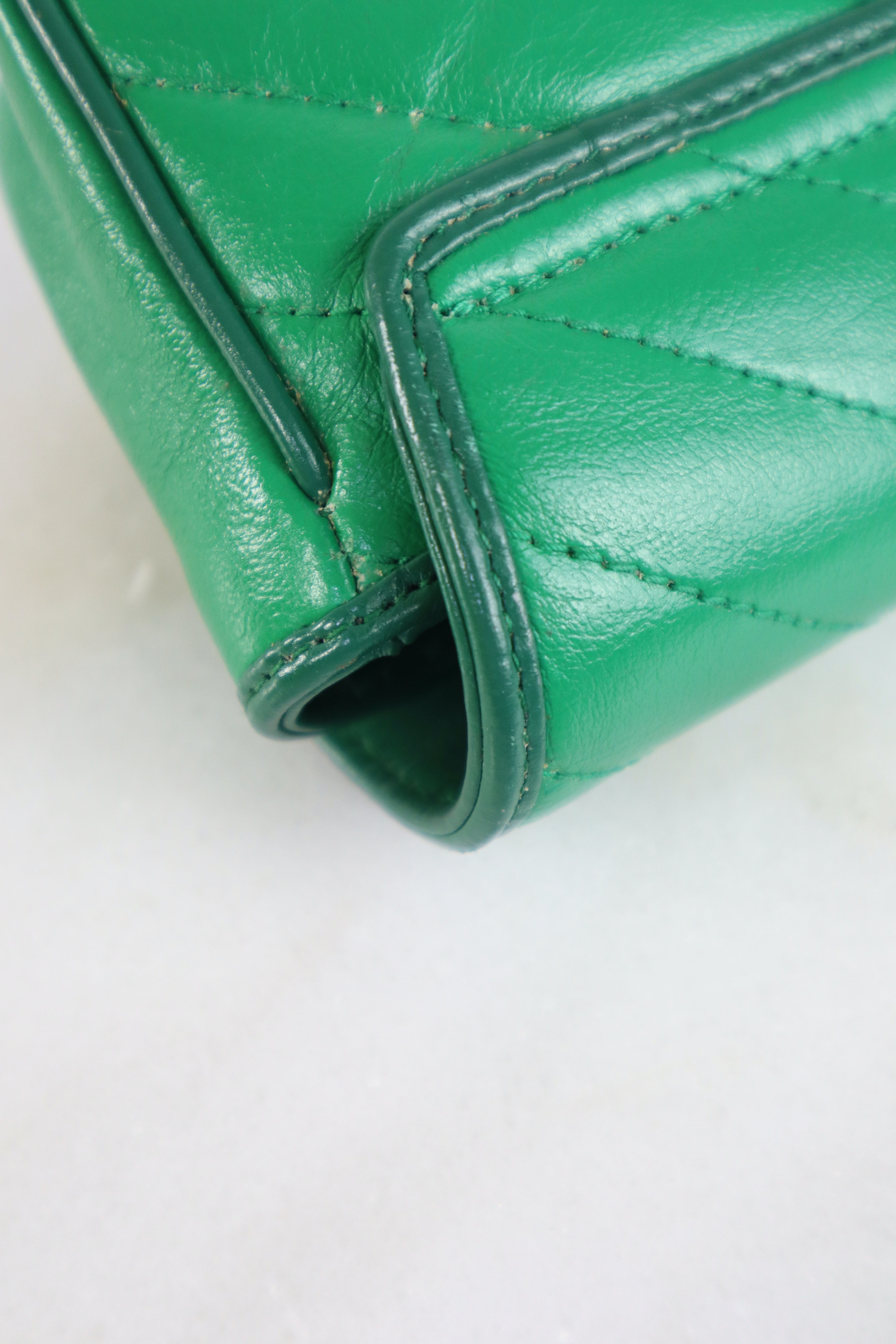 Gucci Green Azalea Enamel Marmont Super Small Bag