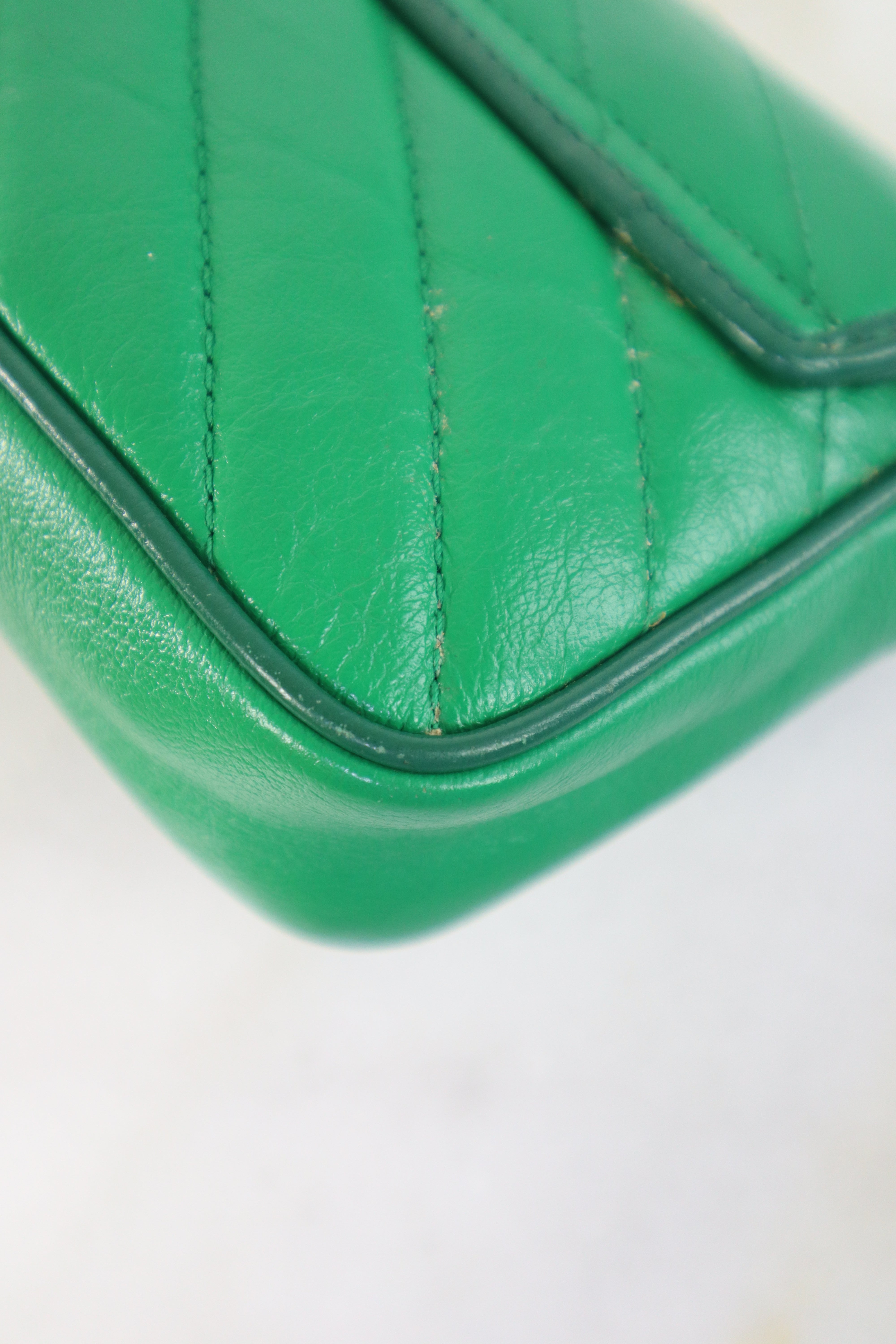 Gucci Green Azalea Enamel Marmont Super Small Bag