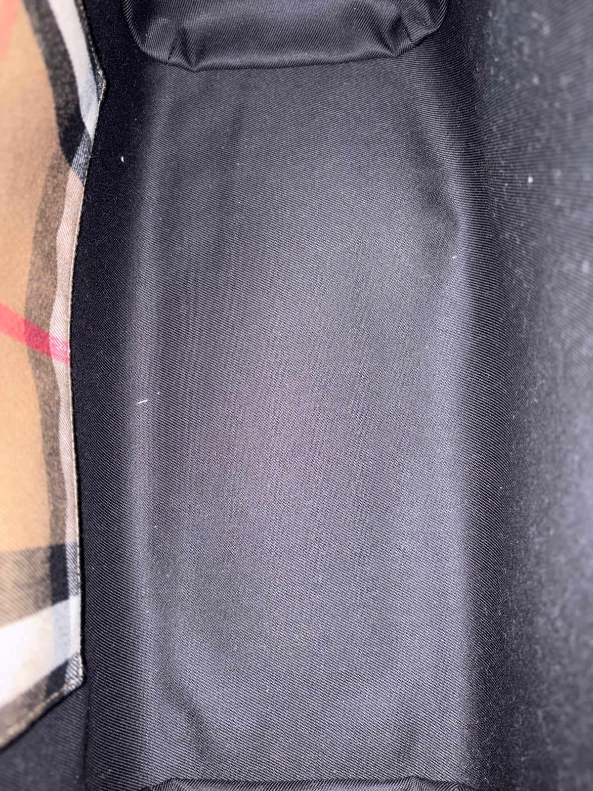 Burberry Black leather check canvas Banwell medium toty bag