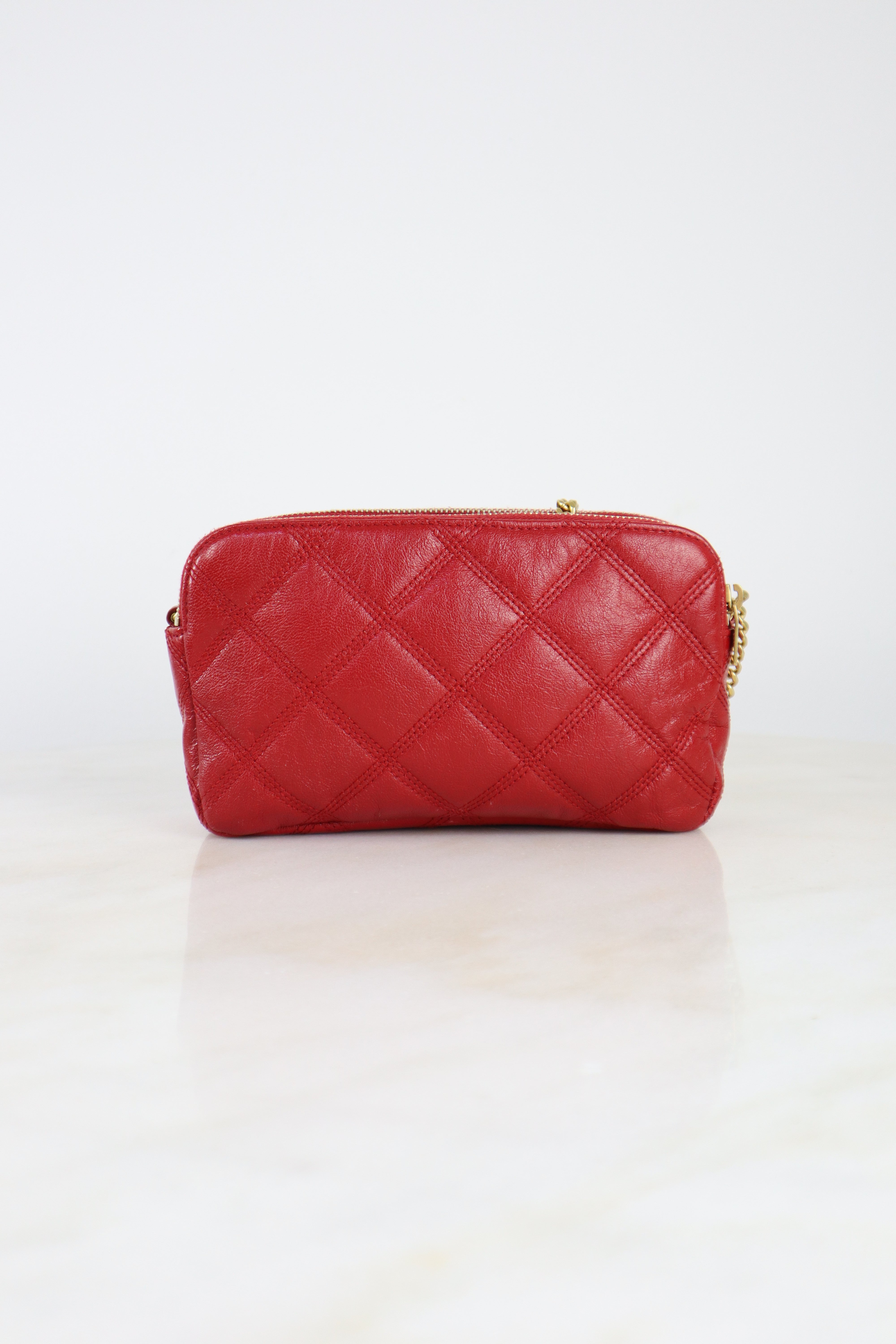 YSL Red Becky Double Zip Bag