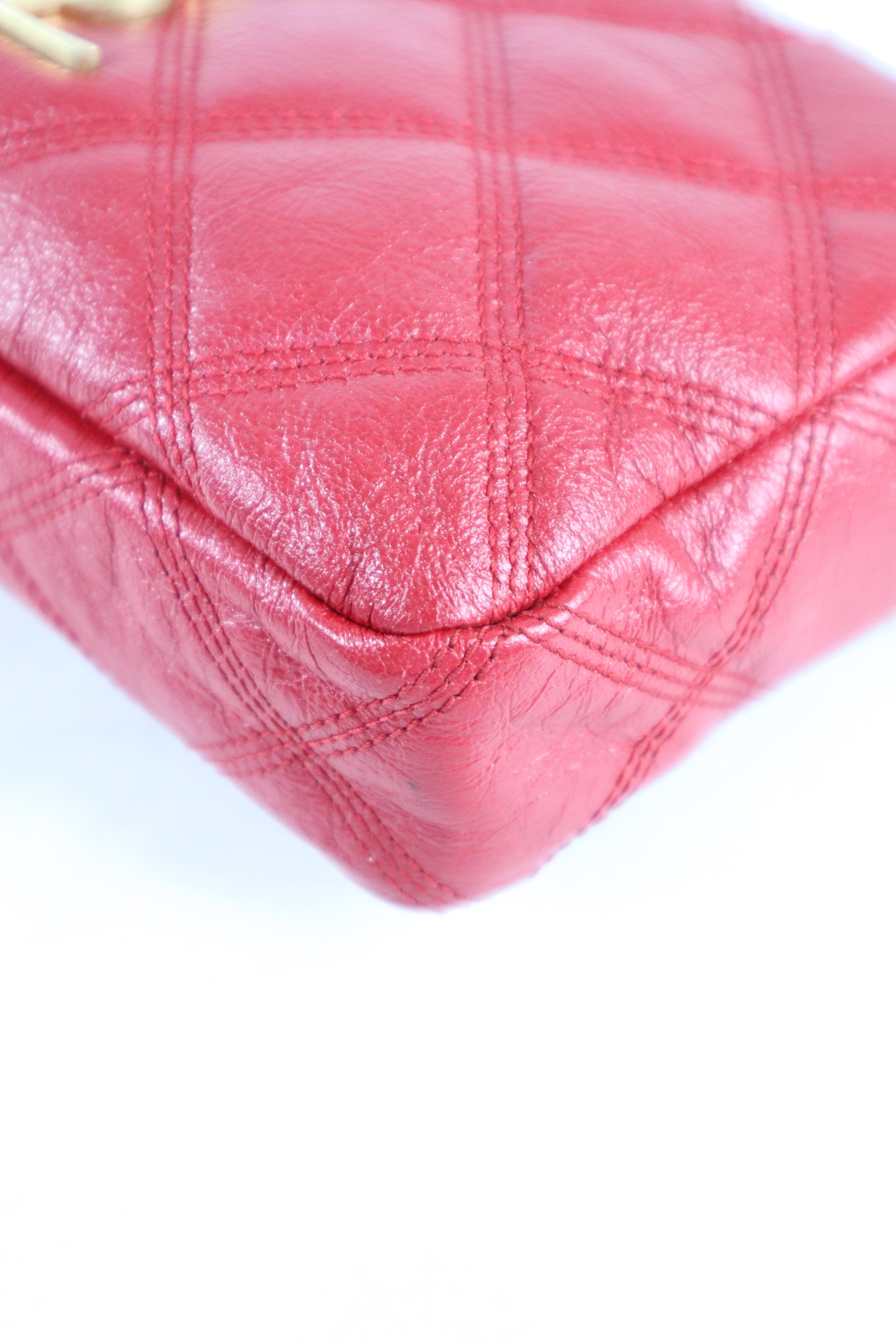 YSL Red Becky Double Zip Bag