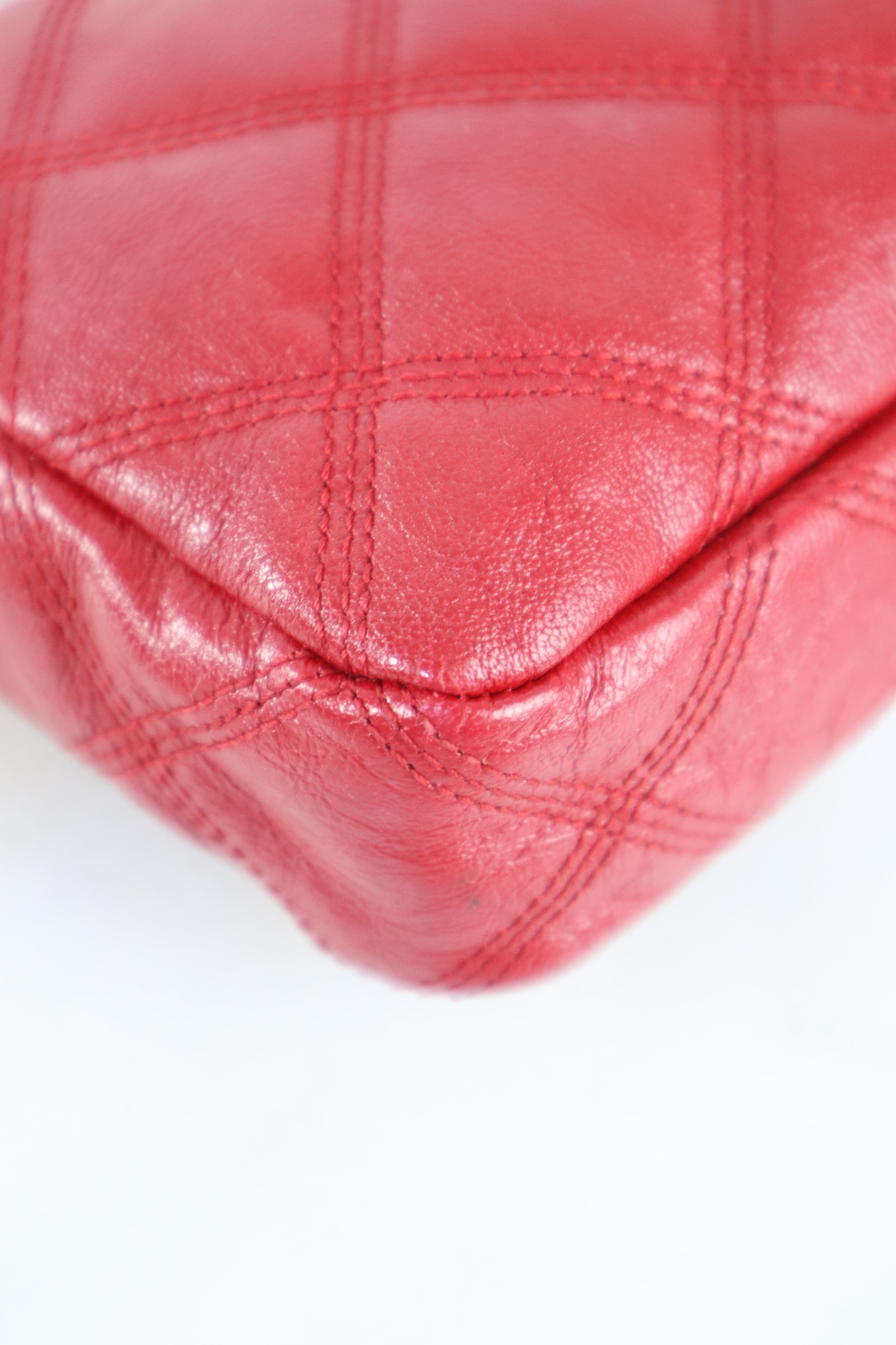 YSL Red Becky Double Zip Bag