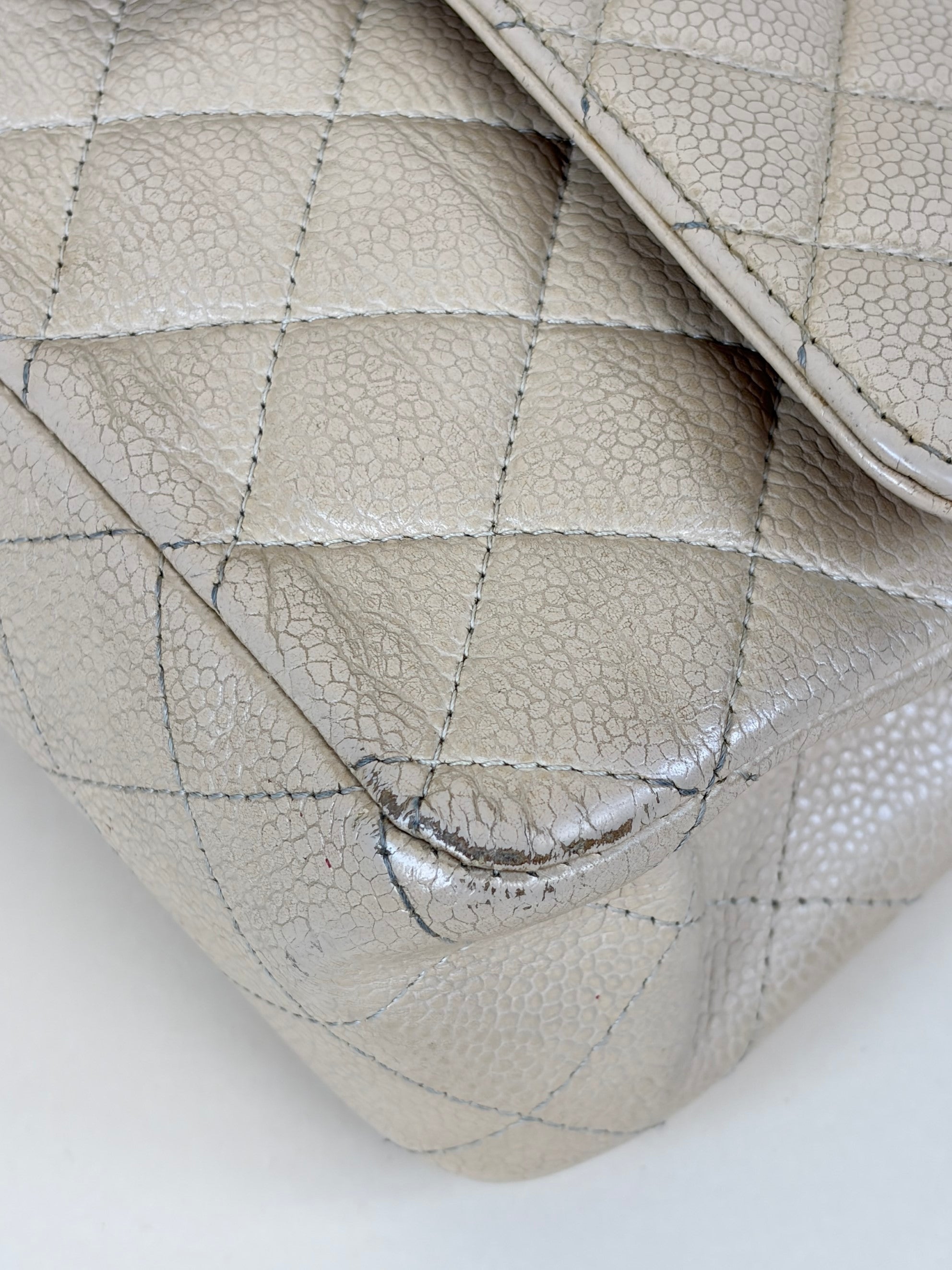 Chanel Beige Classic Double Flap Medium Shoulder Bag