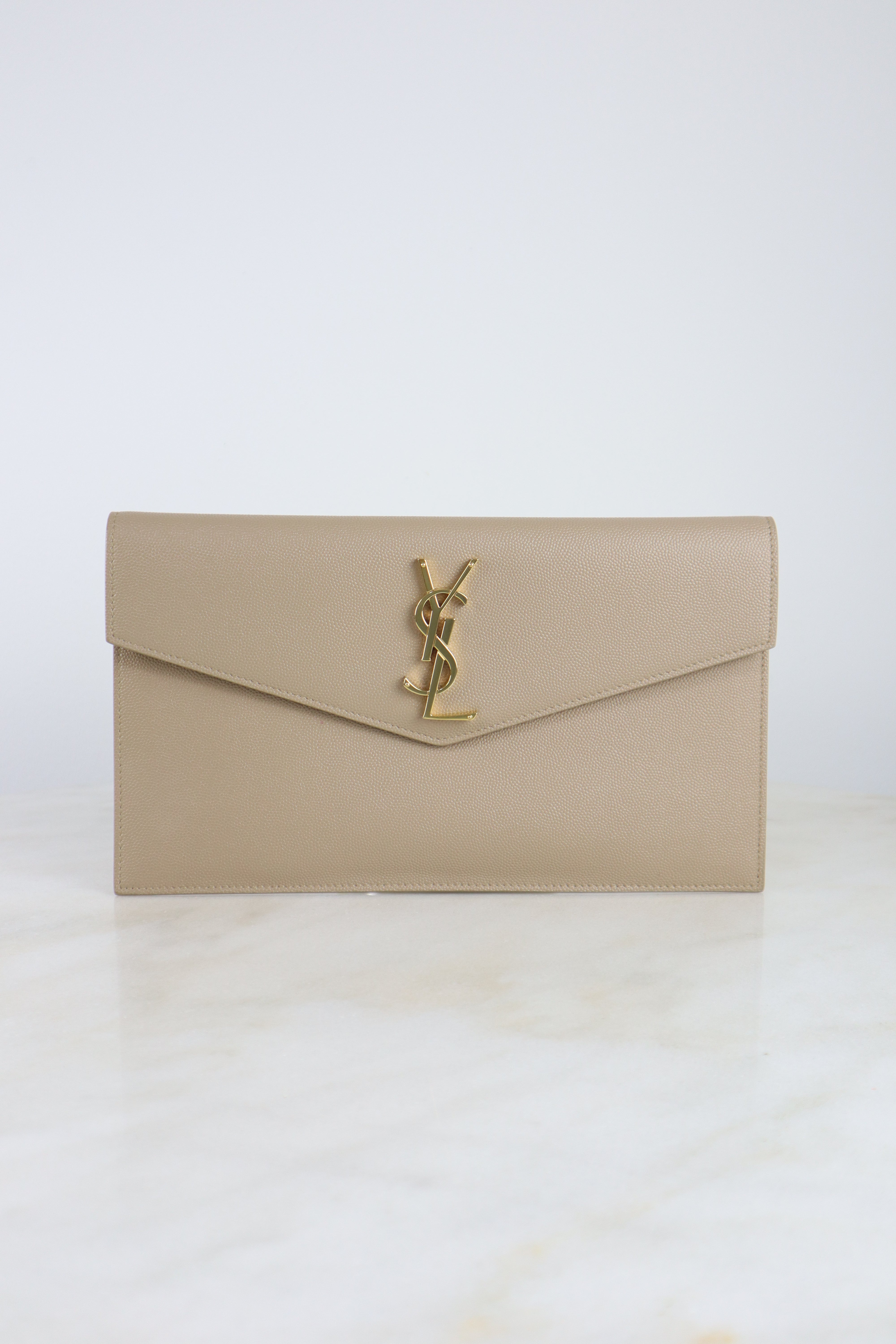 YSL Beige Uptown Pouch