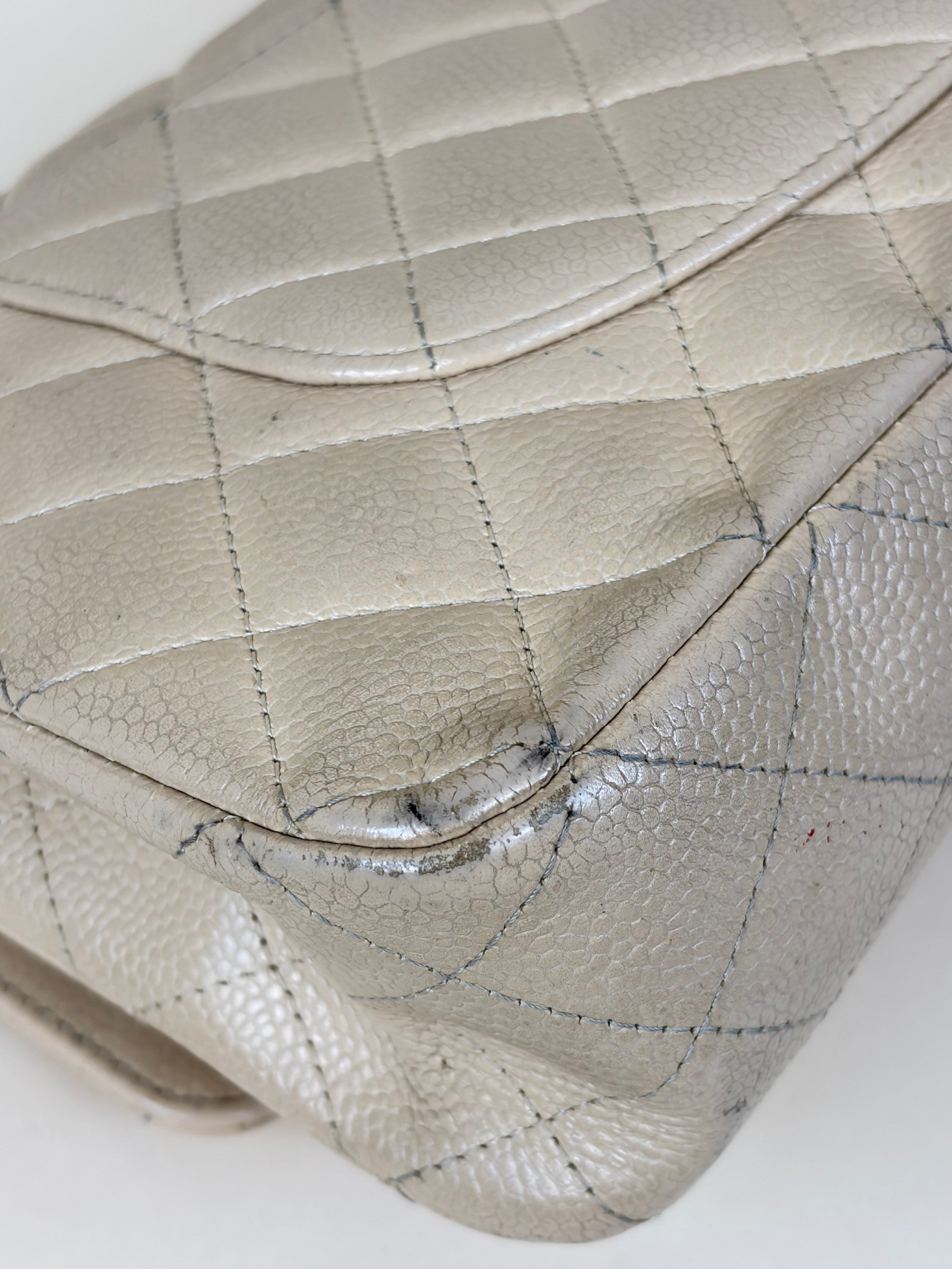 Chanel Beige Classic Double Flap Medium Shoulder Bag