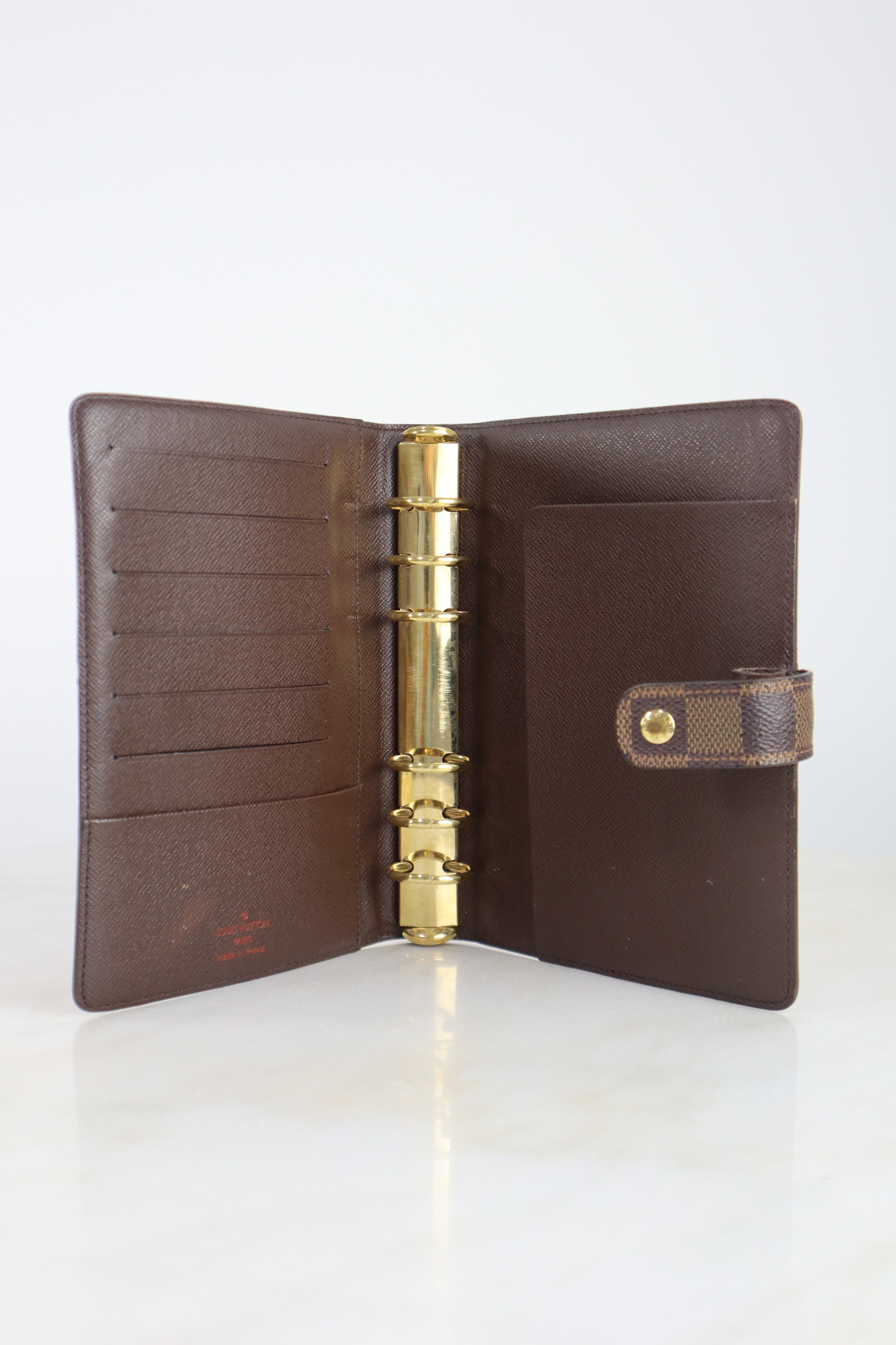 Louis Vuitton Damier Ebene Note Book GM Medium Ring Agenda Cover