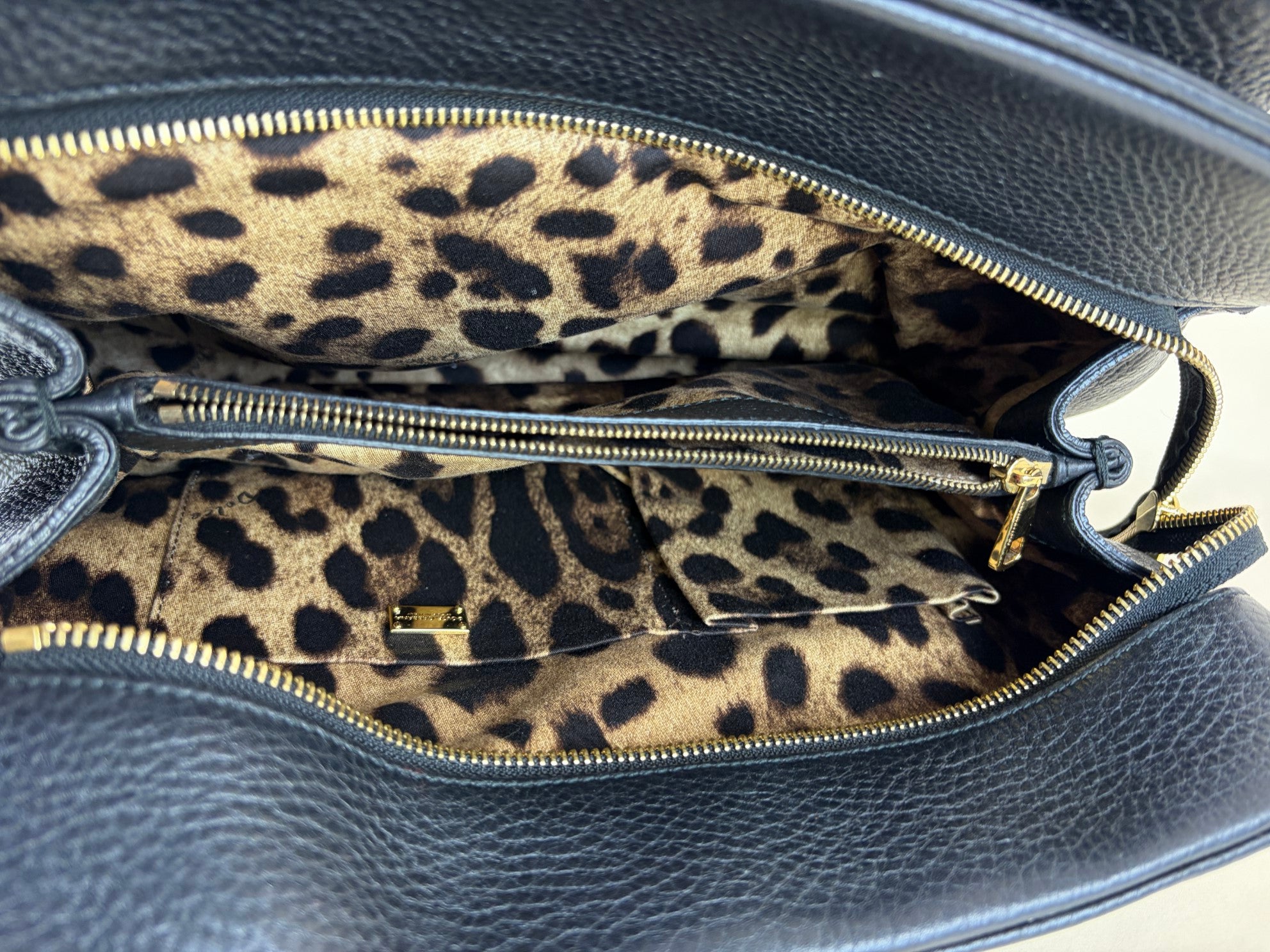 Dolce & Gabbana Black Double Zip Tote Bag