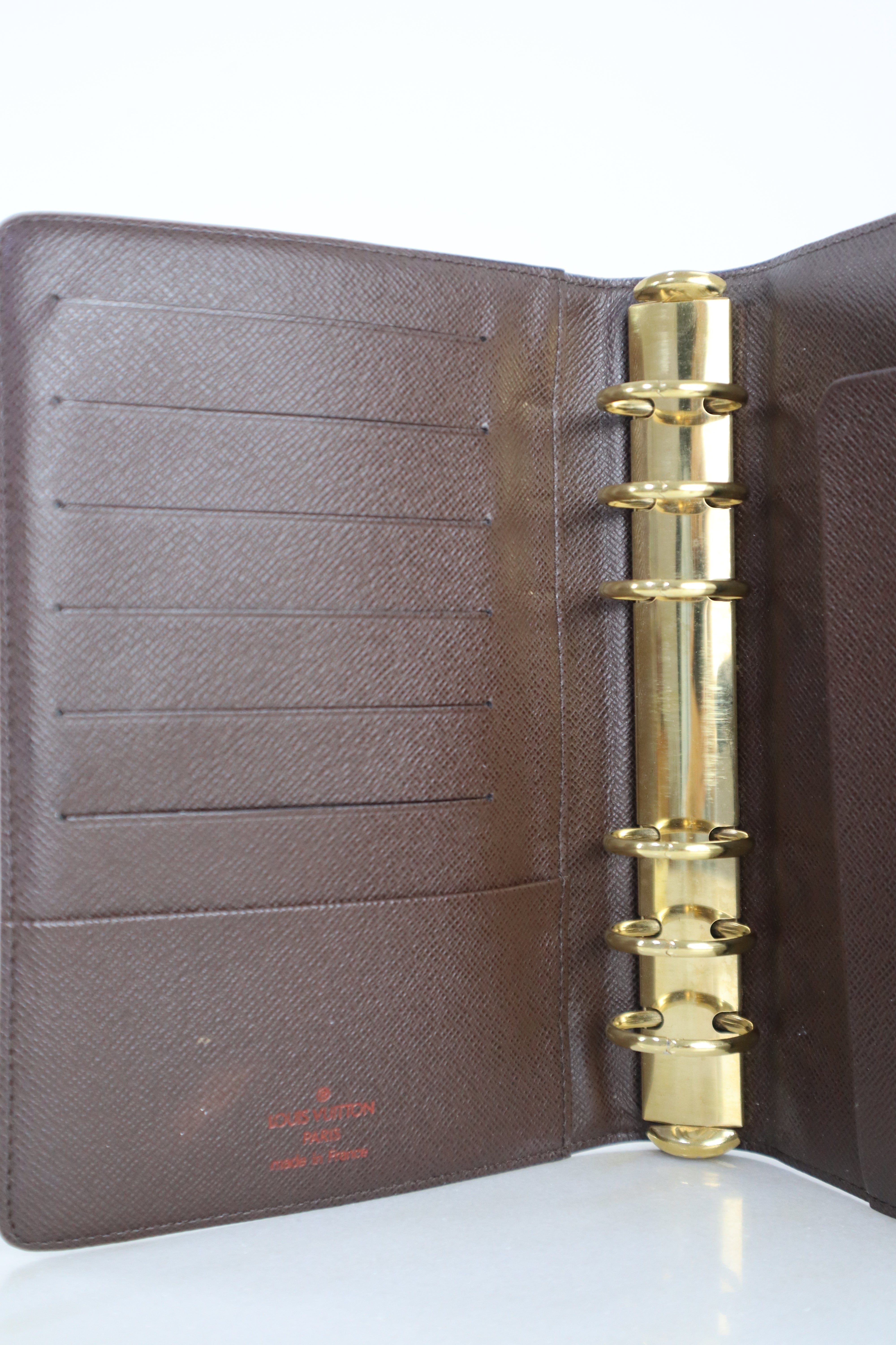 Louis Vuitton Damier Ebene Note Book GM Medium Ring Agenda Cover