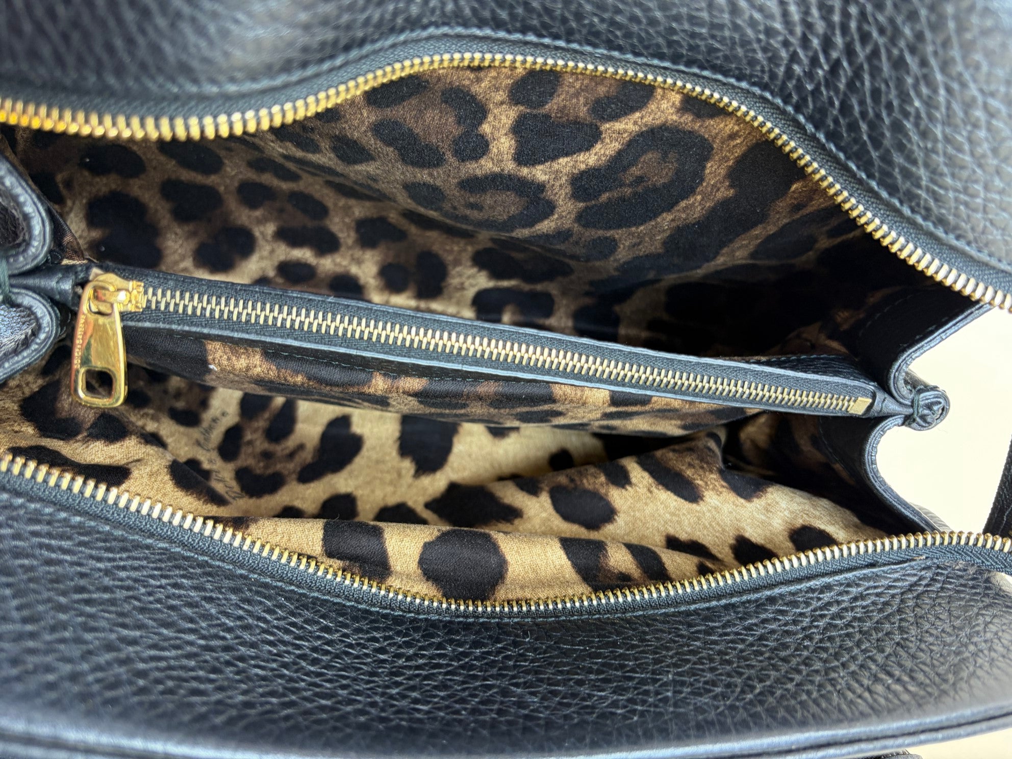 Dolce & Gabbana Black Double Zip Tote Bag