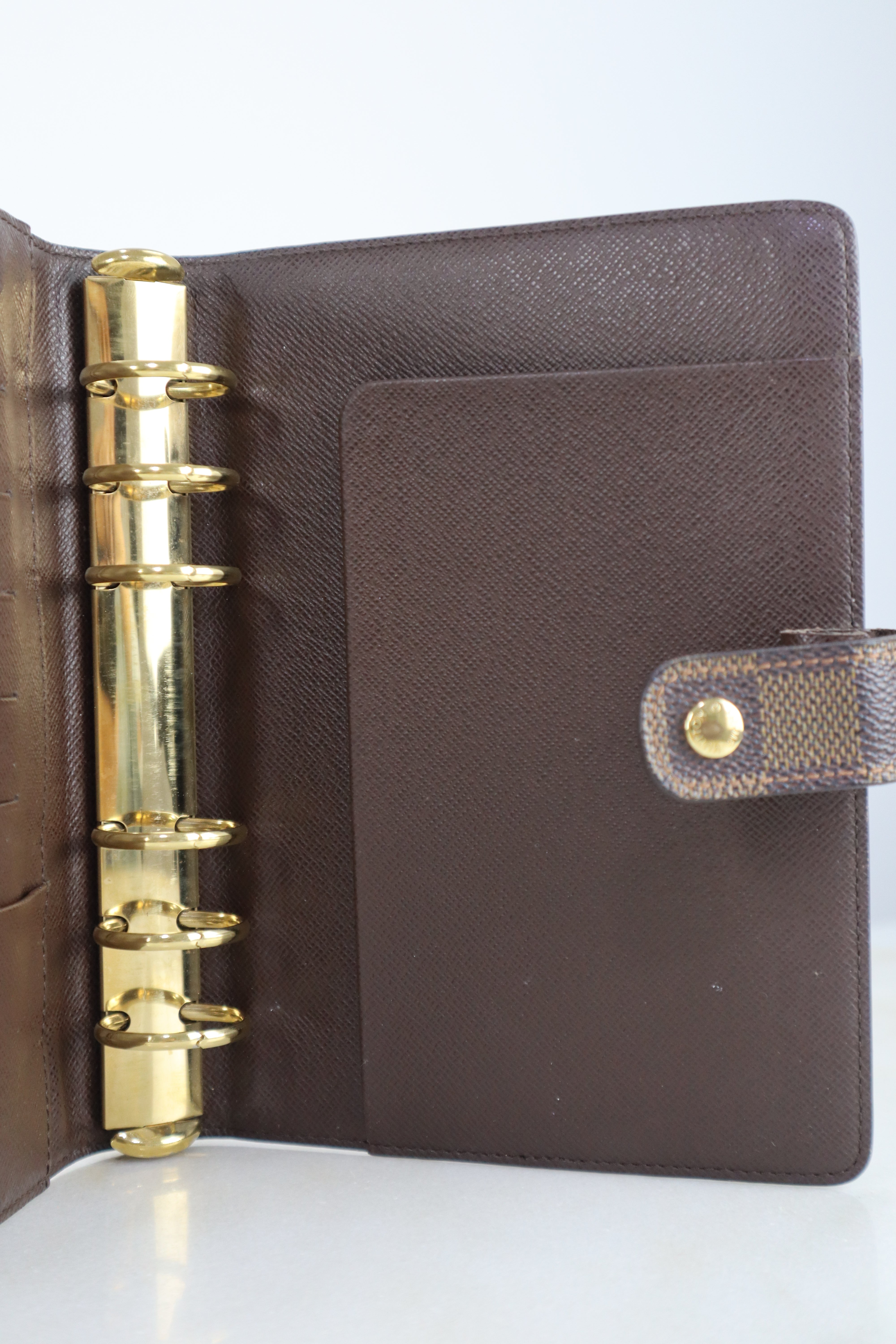 Louis Vuitton Damier Ebene Note Book GM Medium Ring Agenda Cover