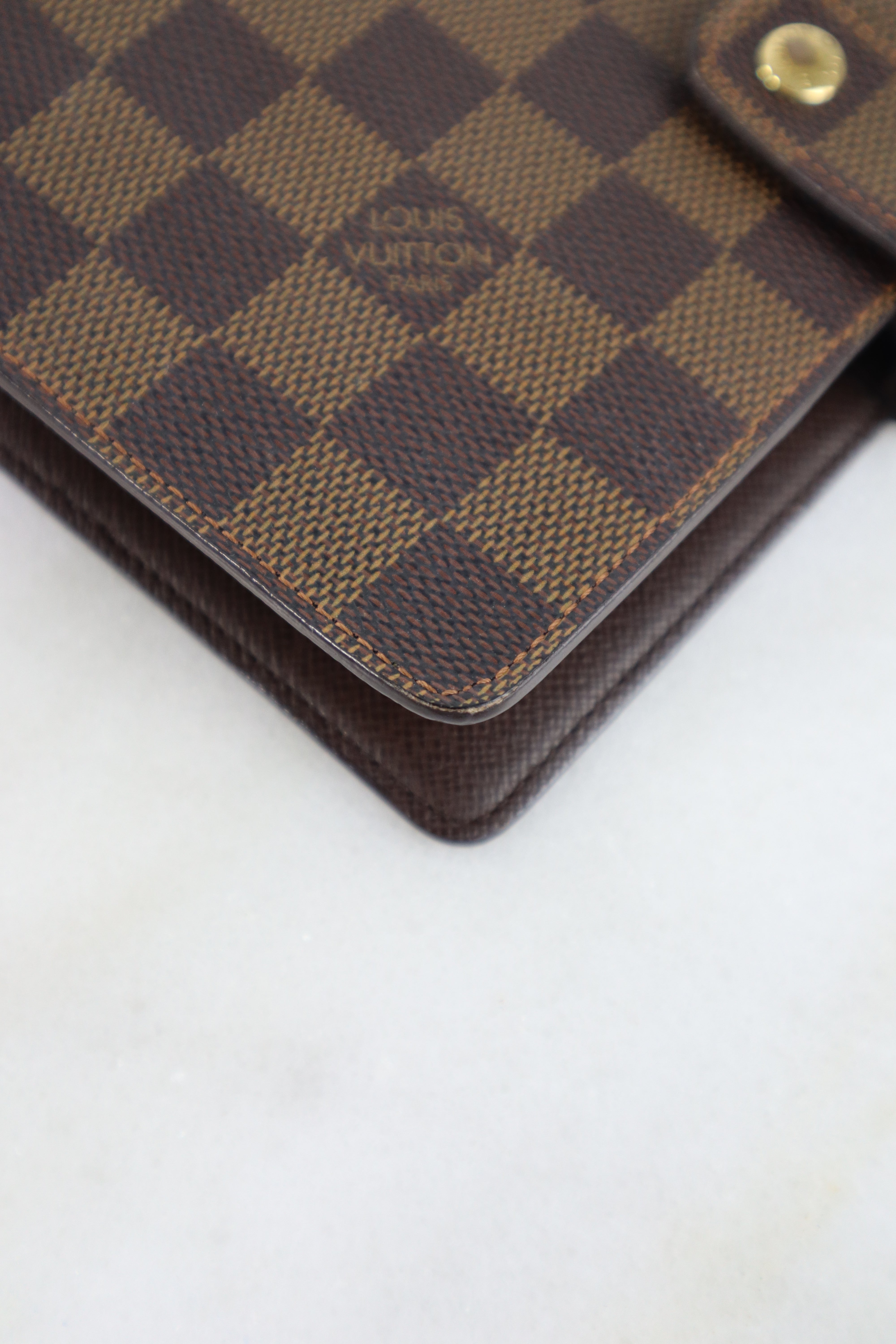 Louis Vuitton Damier Ebene Note Book GM Medium Ring Agenda Cover