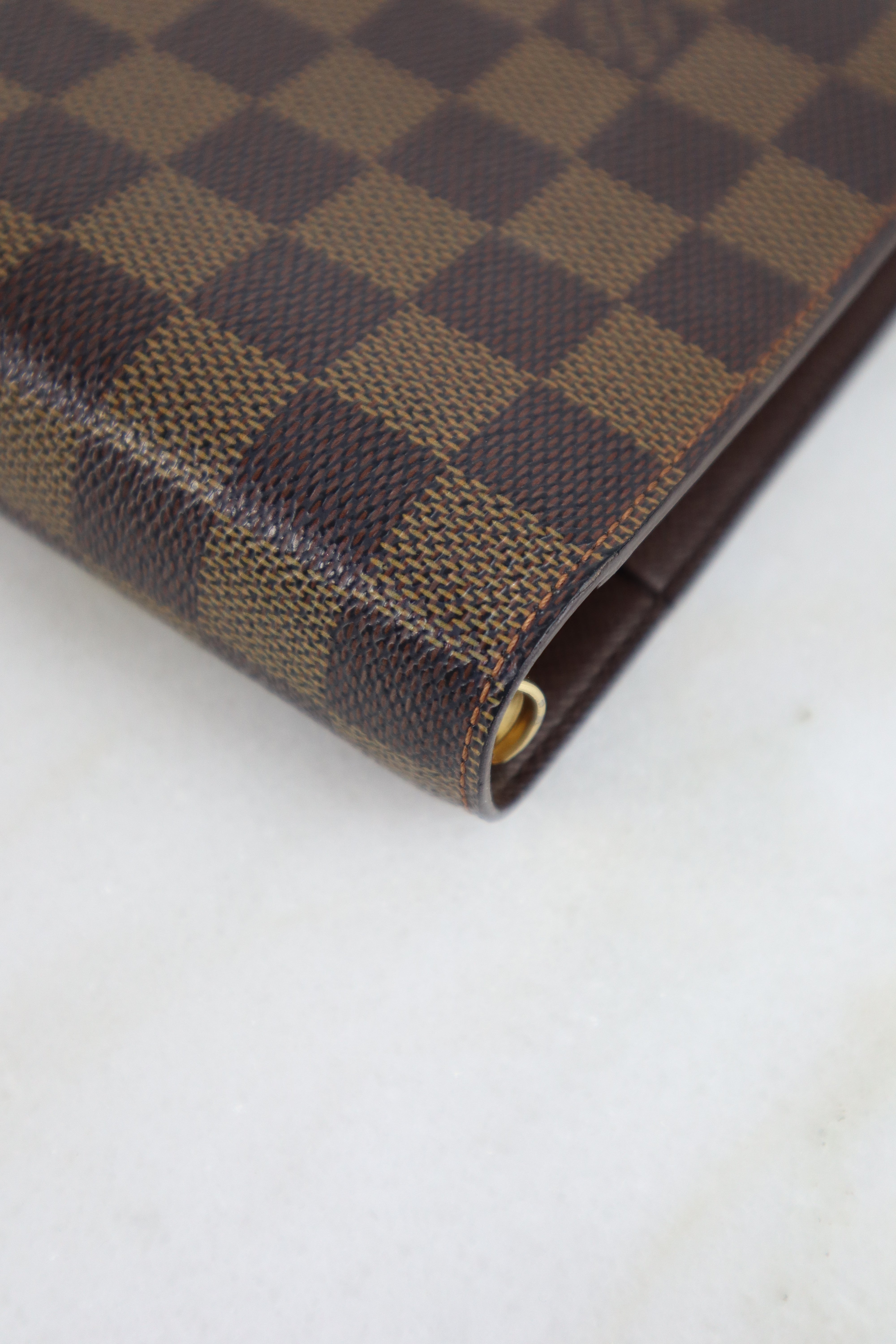 Louis Vuitton Damier Ebene Note Book GM Medium Ring Agenda Cover