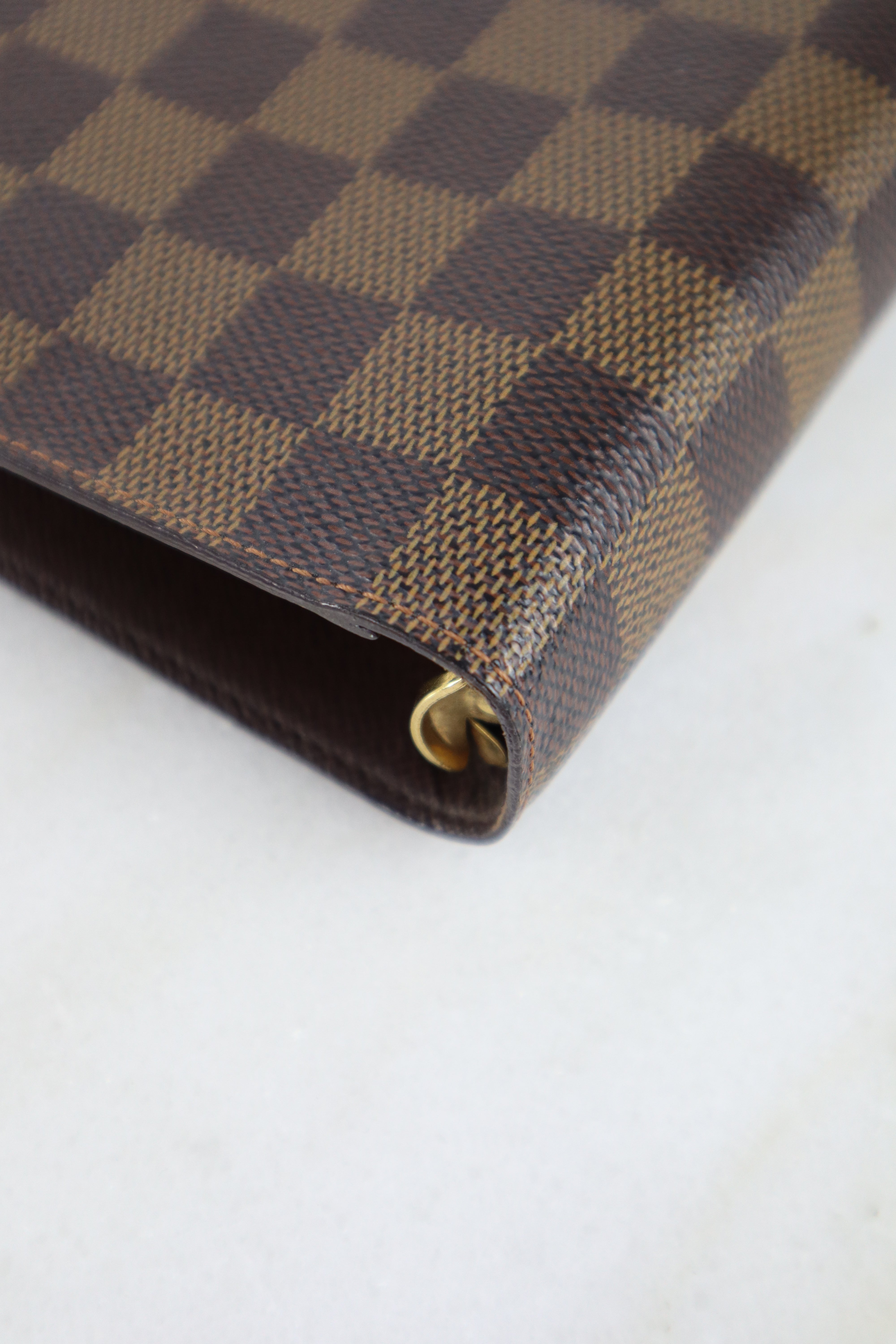 Louis Vuitton Damier Ebene Note Book GM Medium Ring Agenda Cover