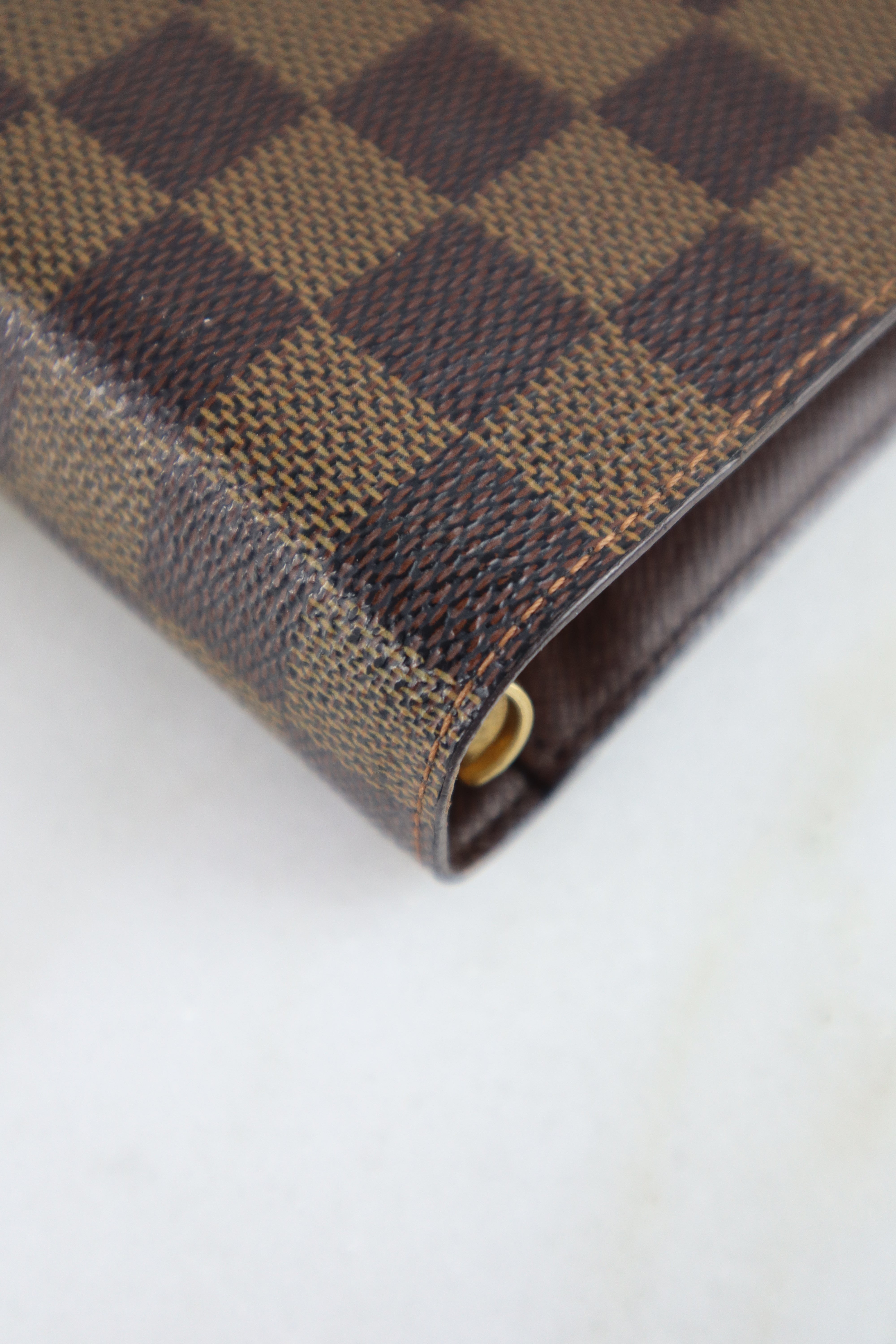 Louis Vuitton Damier Ebene Note Book GM Medium Ring Agenda Cover