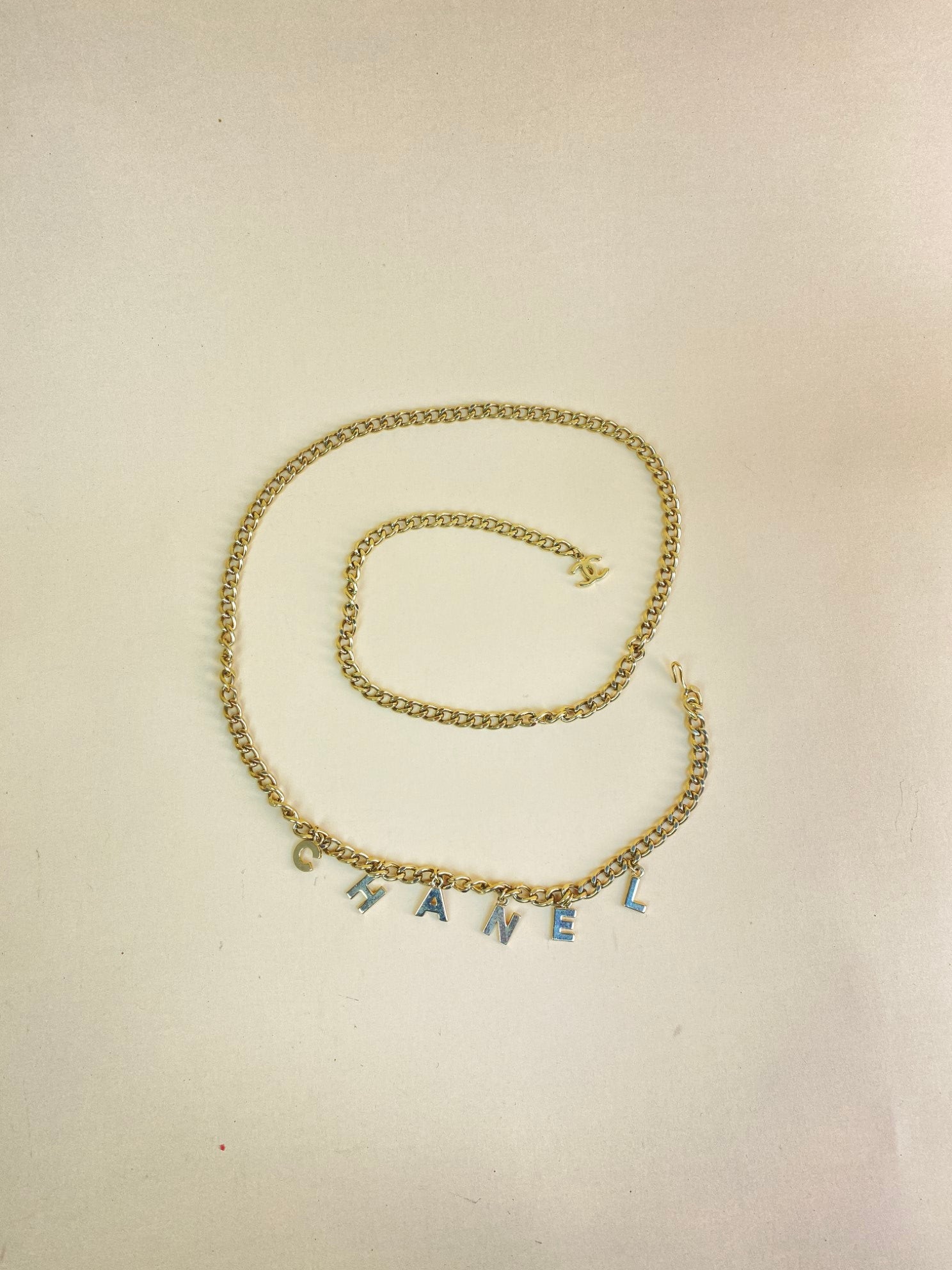 Chanel Gold cc chain letters belt