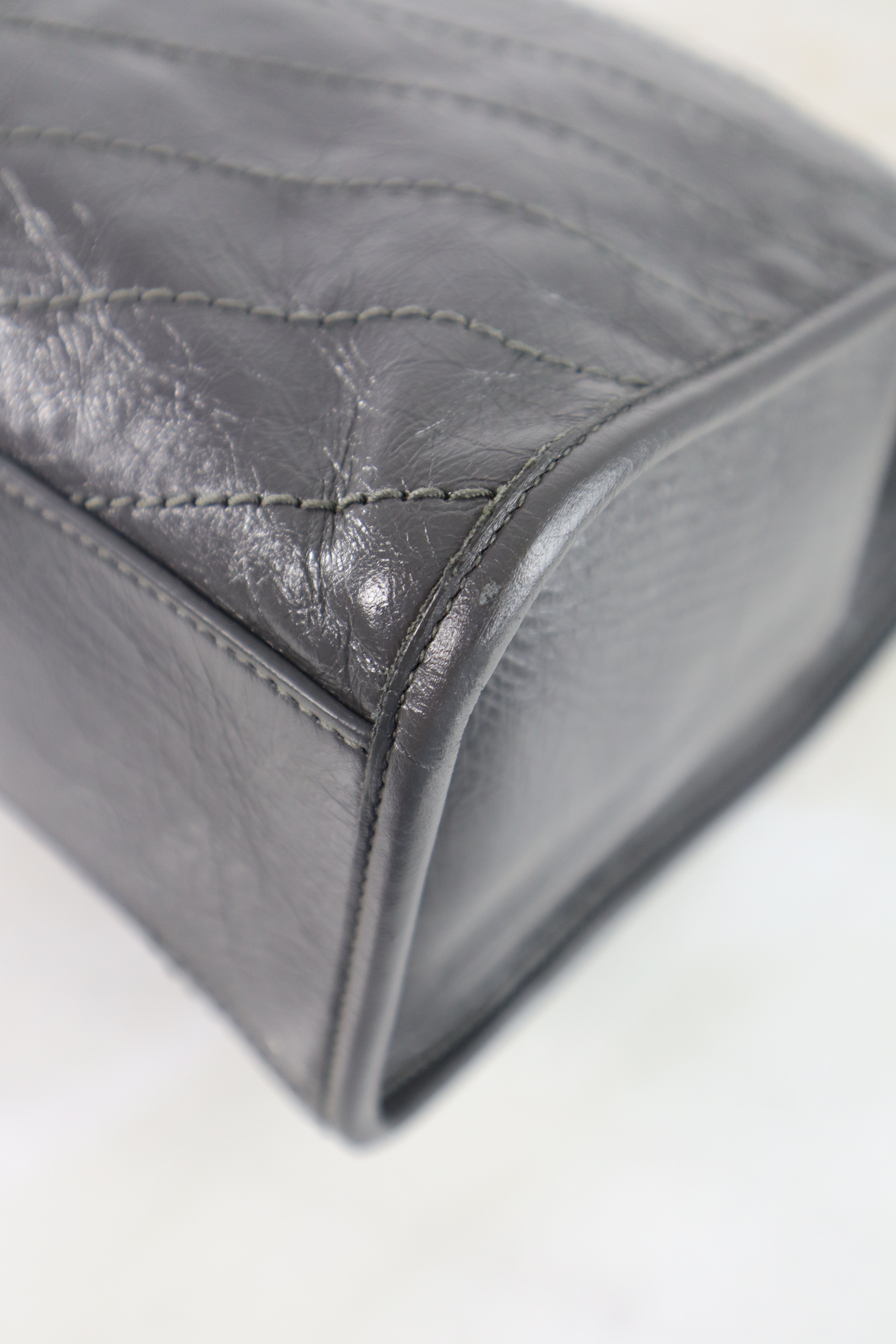 YSL Grey Medium Niki Shopping Bag