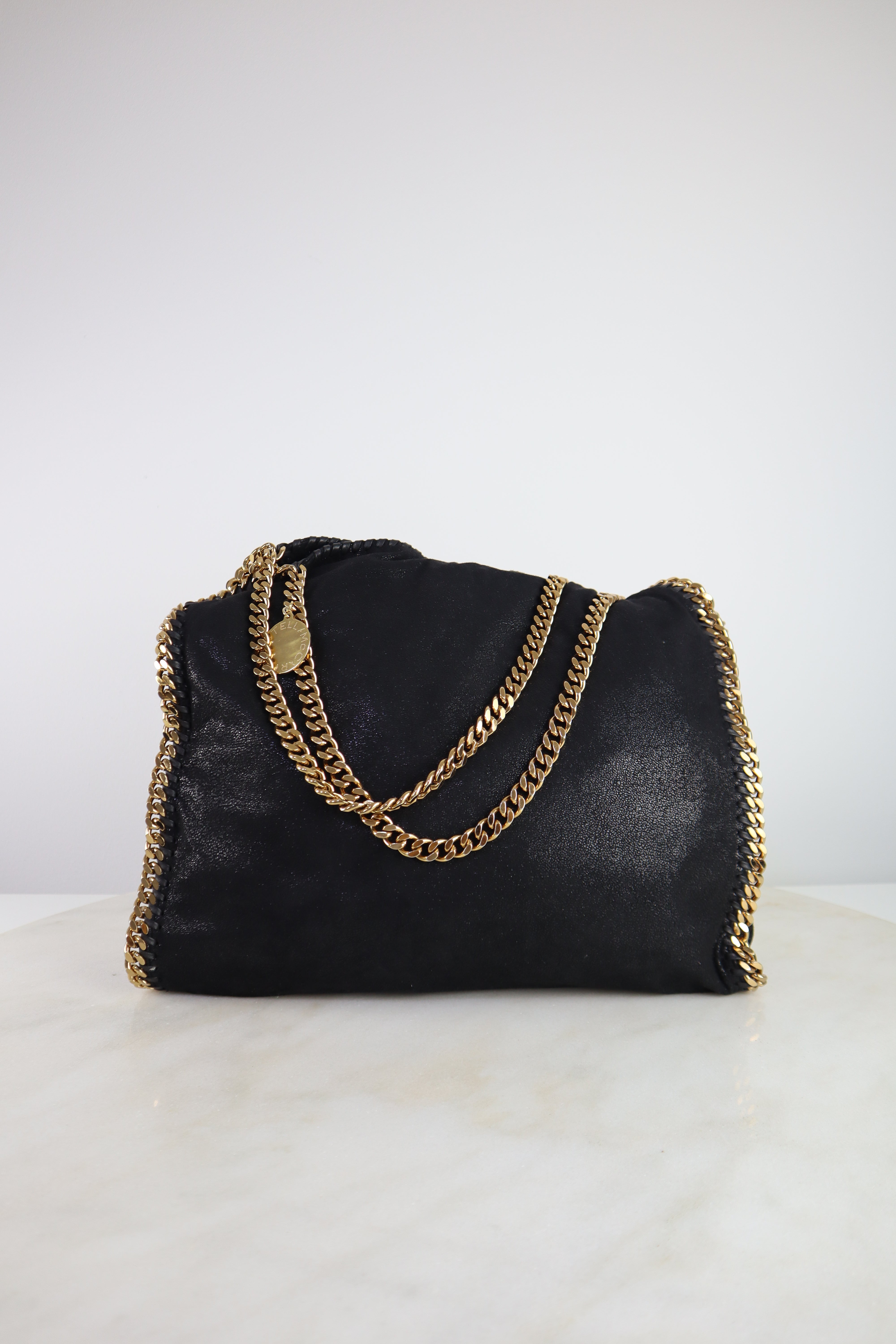 Stella Mccartney Black Falabella 2 Chain Mini Tote Bag