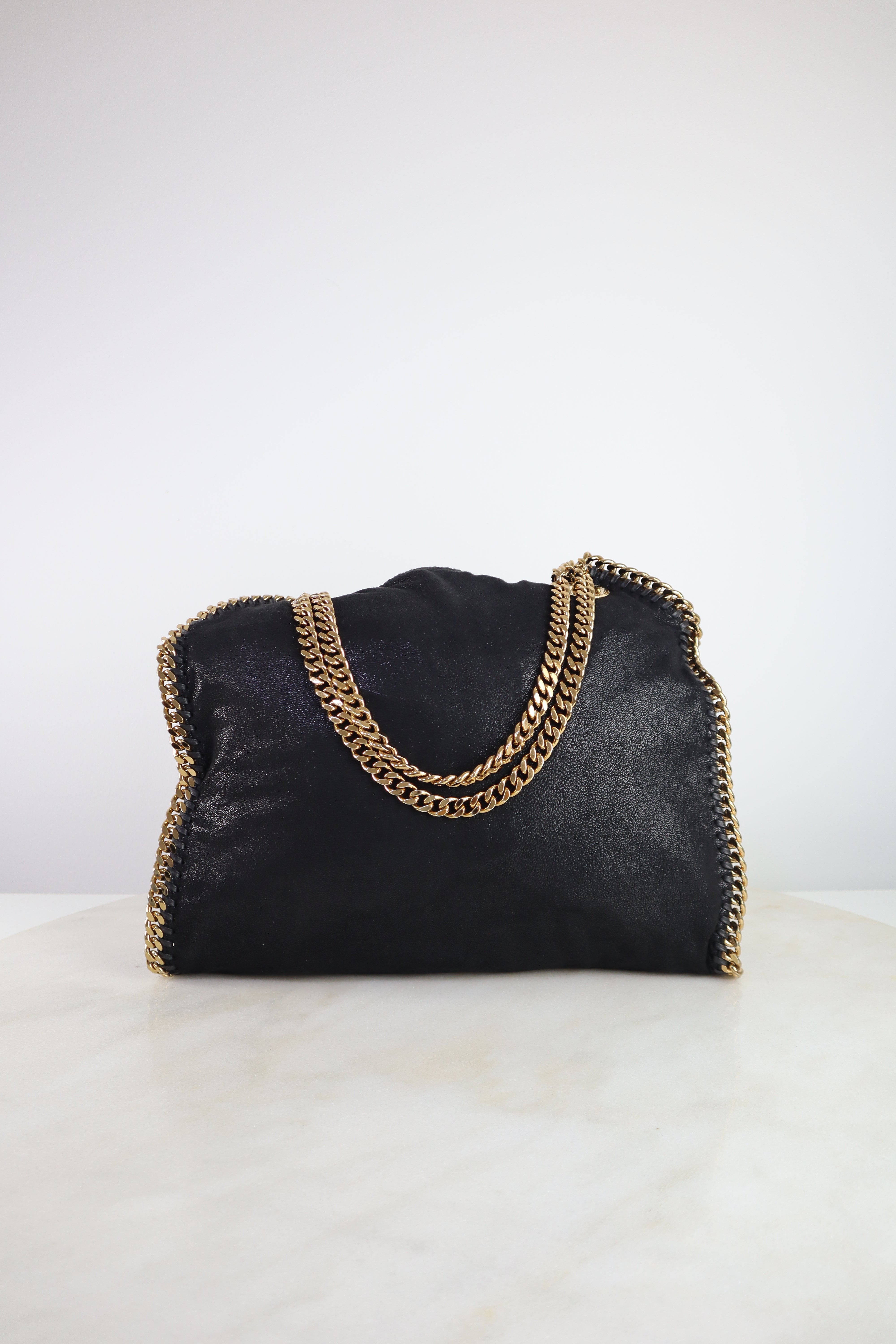 Stella Mccartney Black Falabella 2 Chain Mini Tote Bag