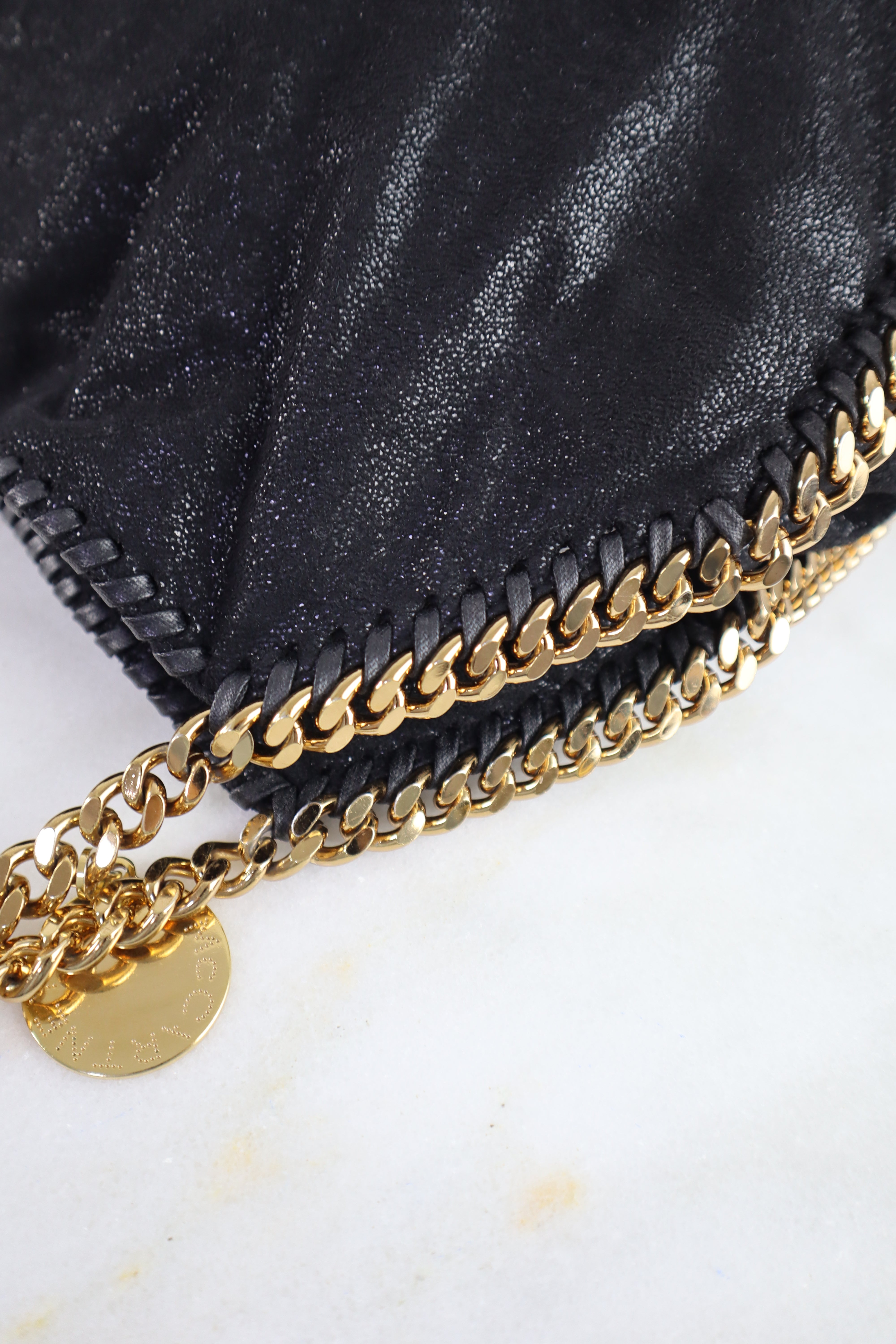 Stella Mccartney Black Falabella 2 Chain Mini Tote Bag-handbag-Stella Mccartney-The Closet Egypt