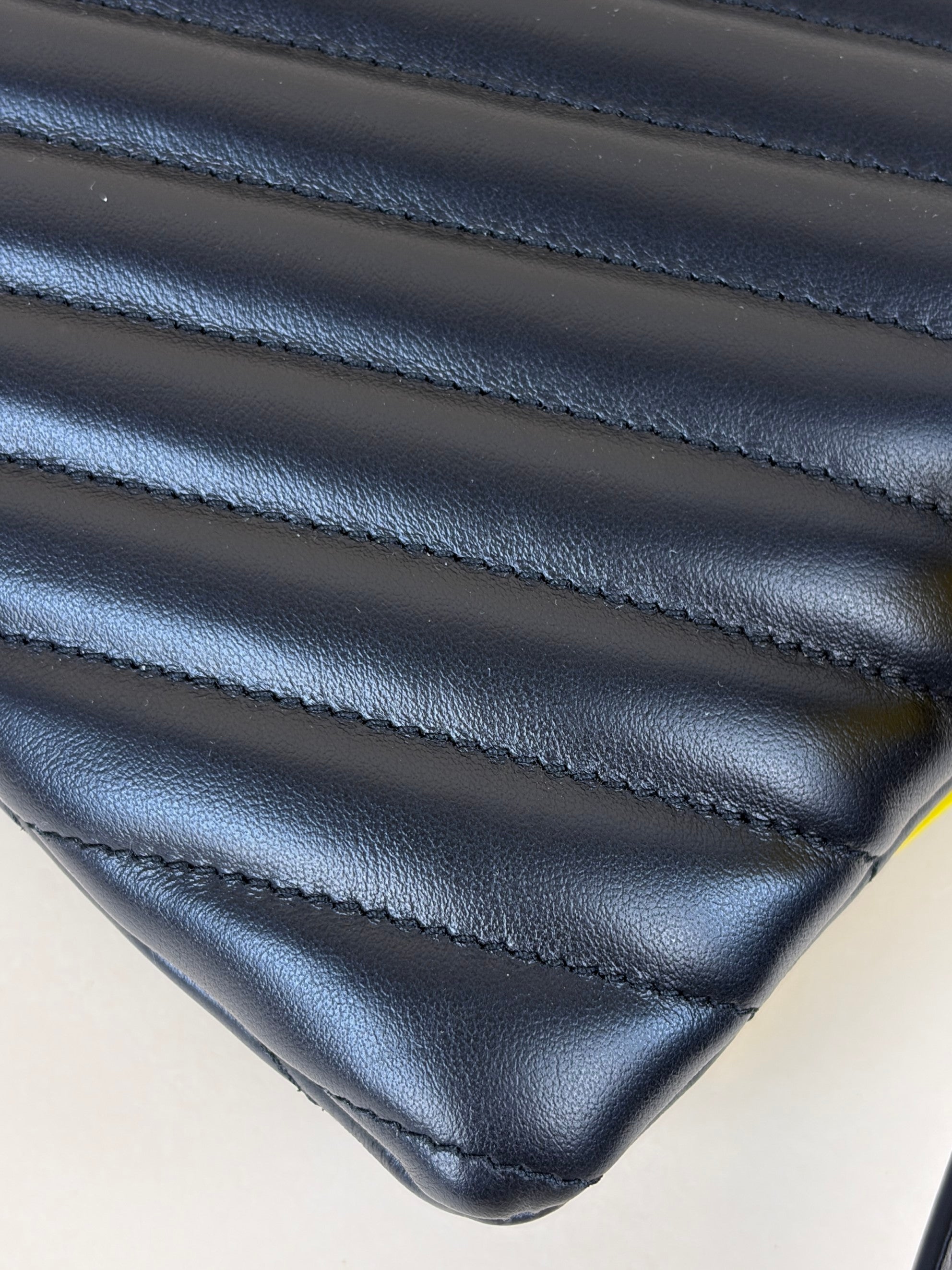 YSL Black Cassandre Quilted A5 Pouch