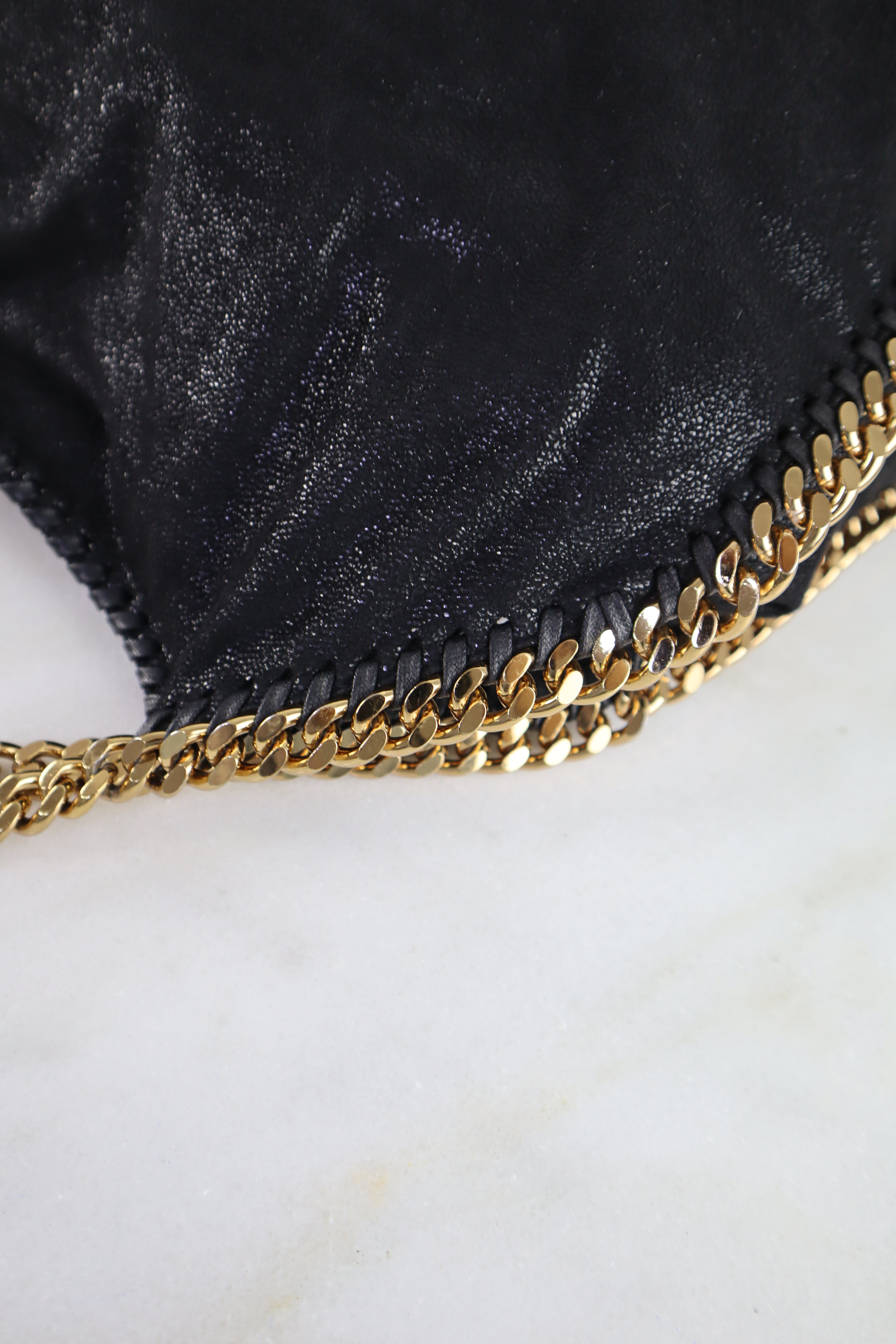 Stella Mccartney Black Falabella 2 Chain Mini Tote Bag