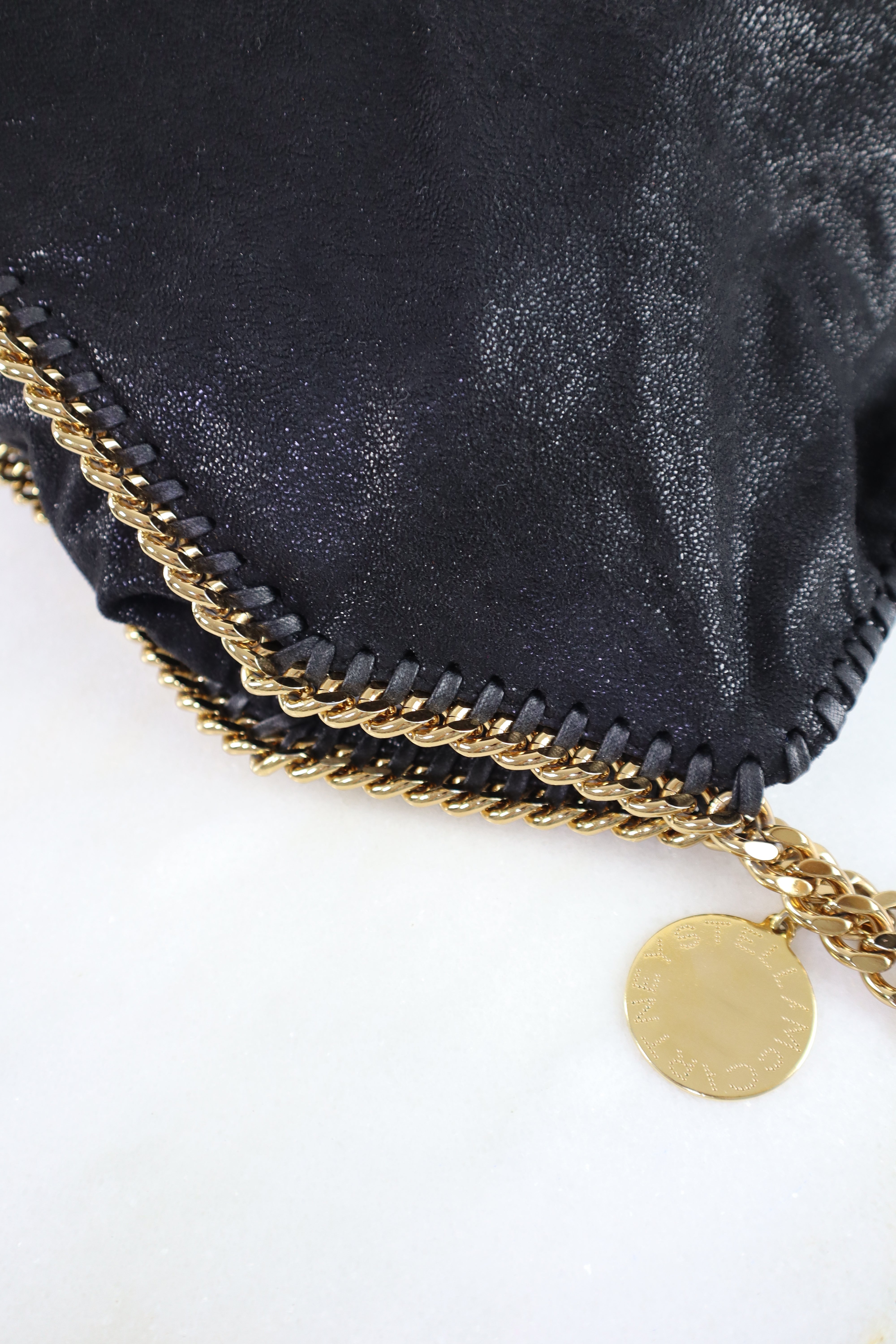 Stella Mccartney Black Falabella 2 Chain Mini Tote Bag