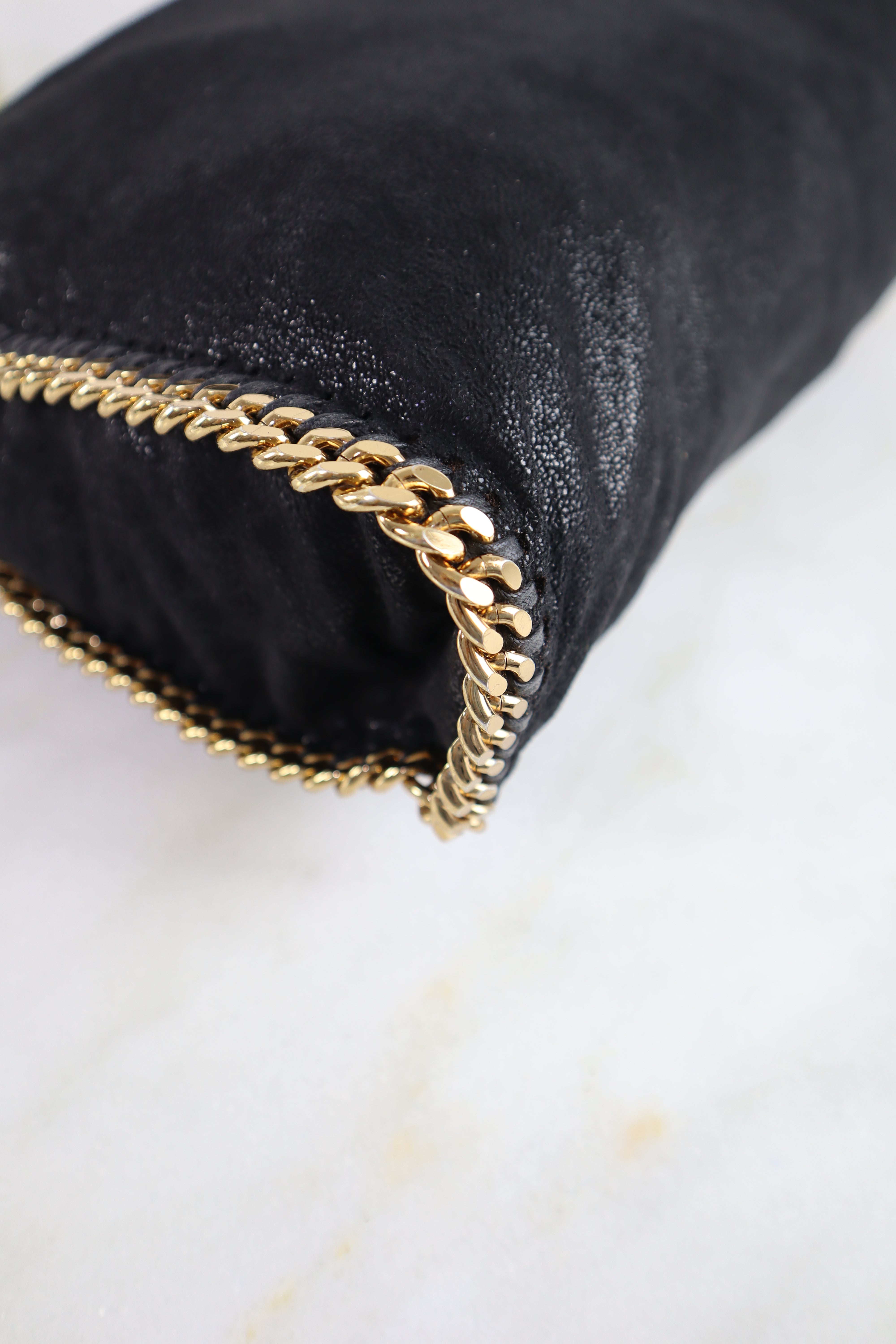 Stella Mccartney Black Falabella 2 Chain Mini Tote Bag