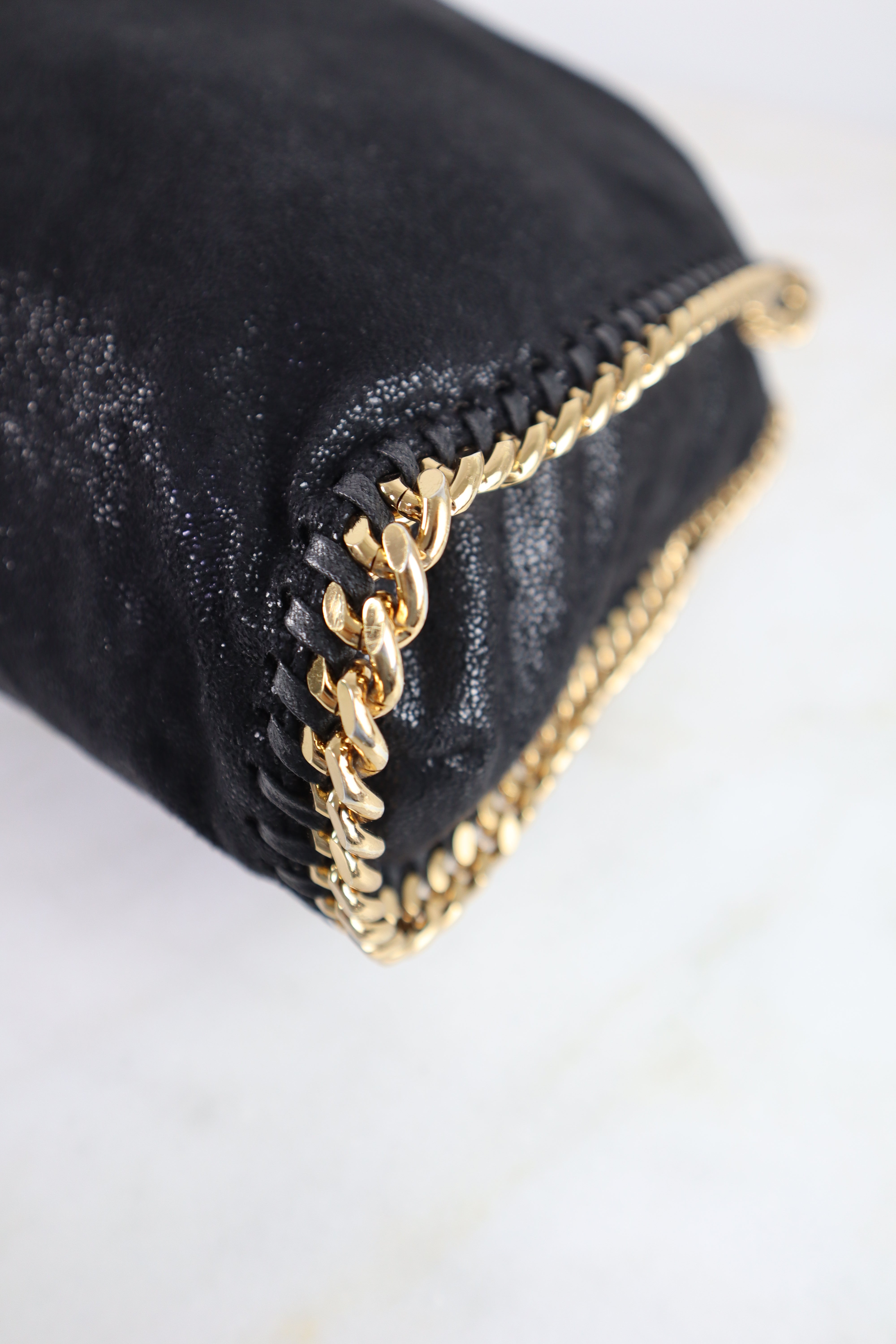 Stella Mccartney Black Falabella 2 Chain Mini Tote Bag