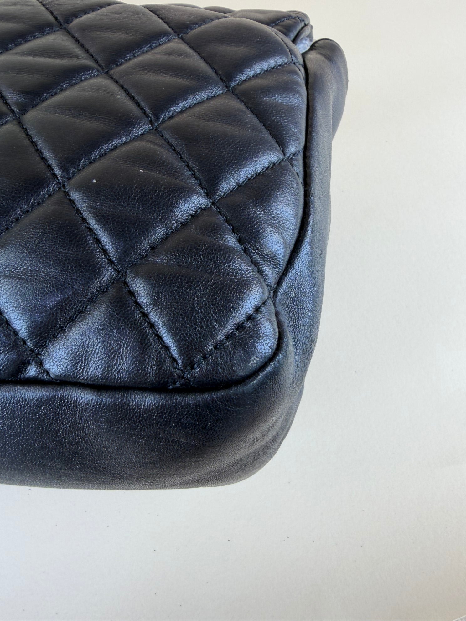 CHANEL black quilted lambskin leather coco rain jumbo flap bag