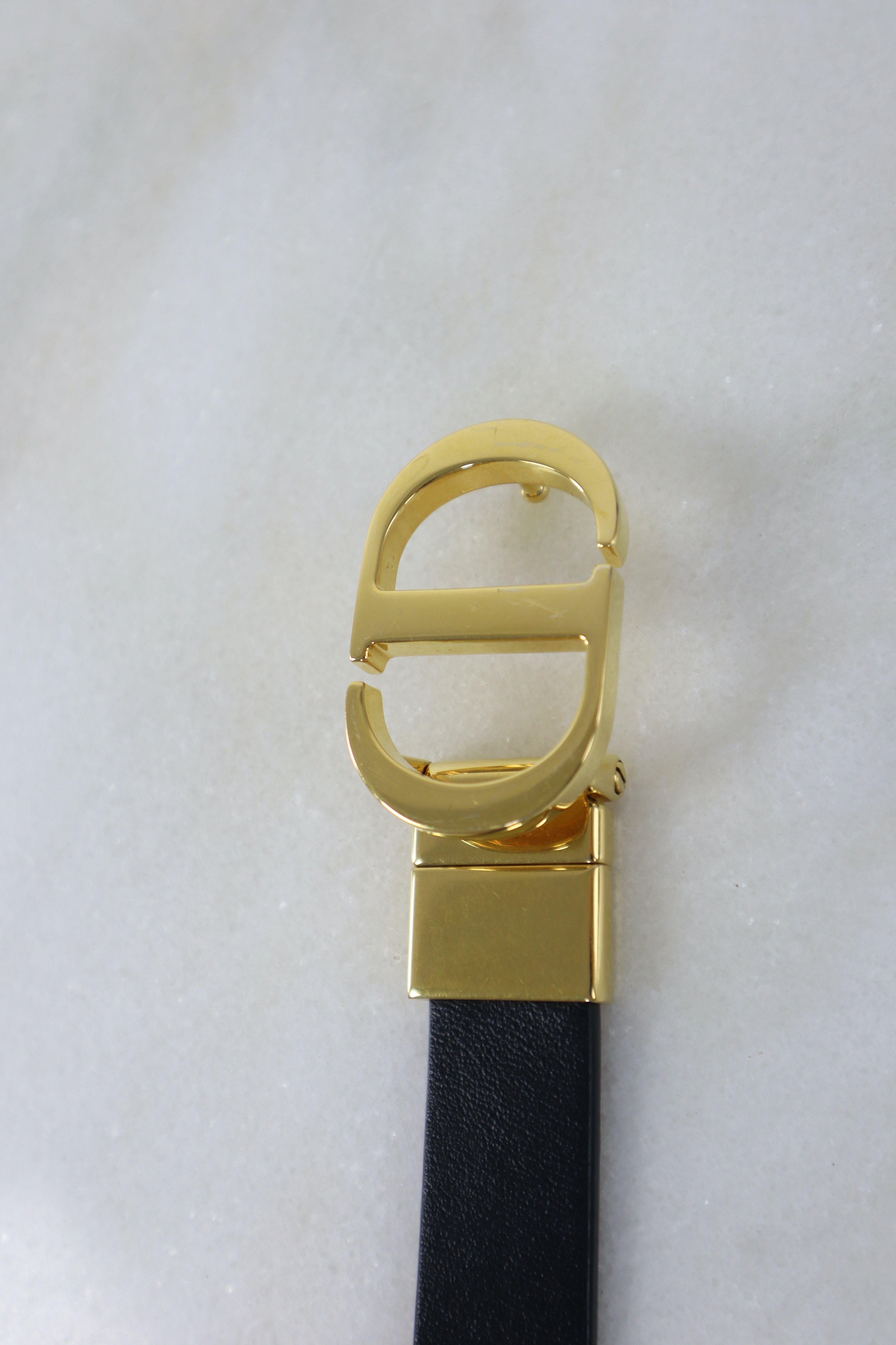Christian Dior Bicolor Montaigne CD Reversible Belt