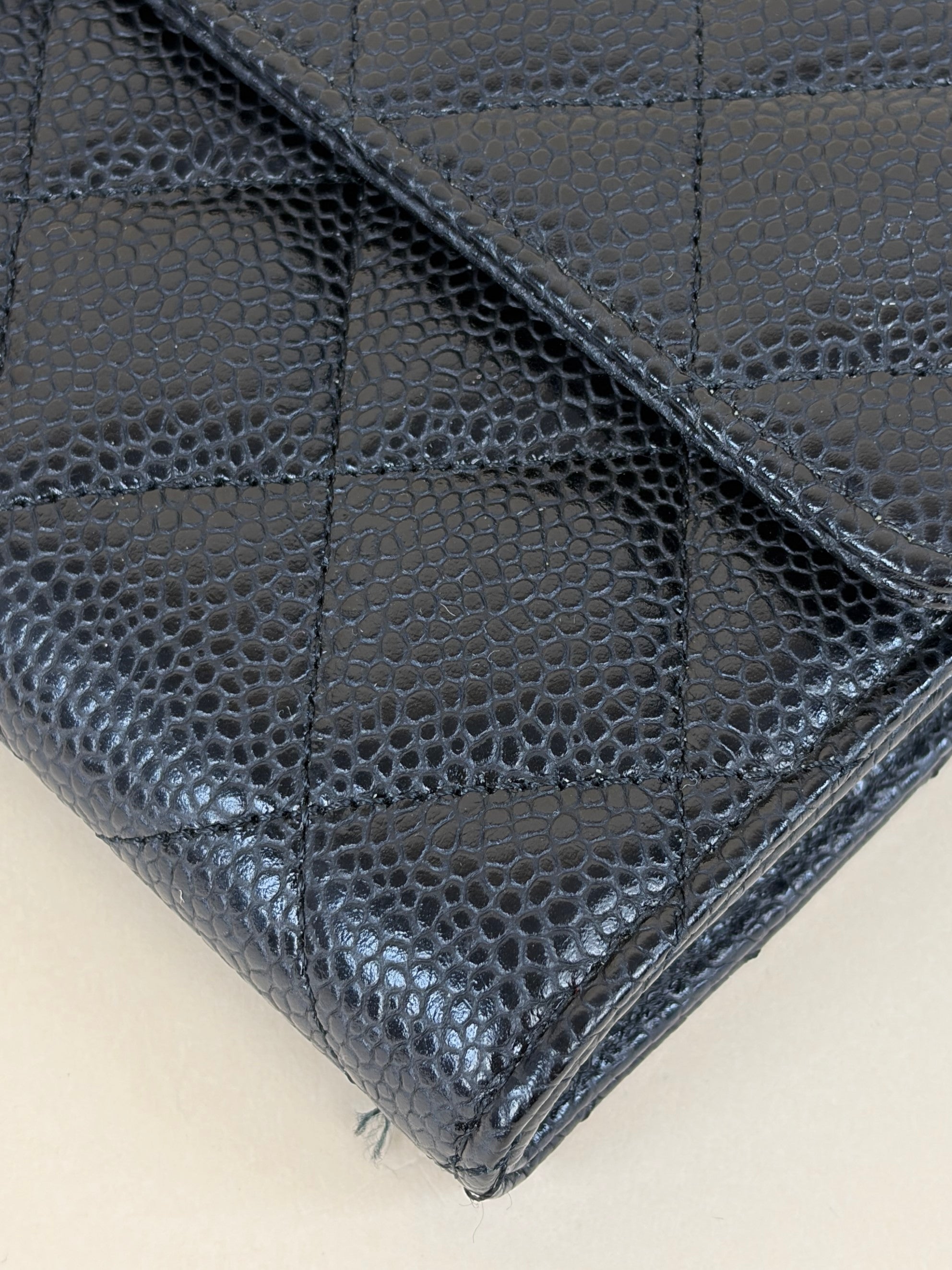 Chanel Black Quilted Large Gusset Flap Wallet
