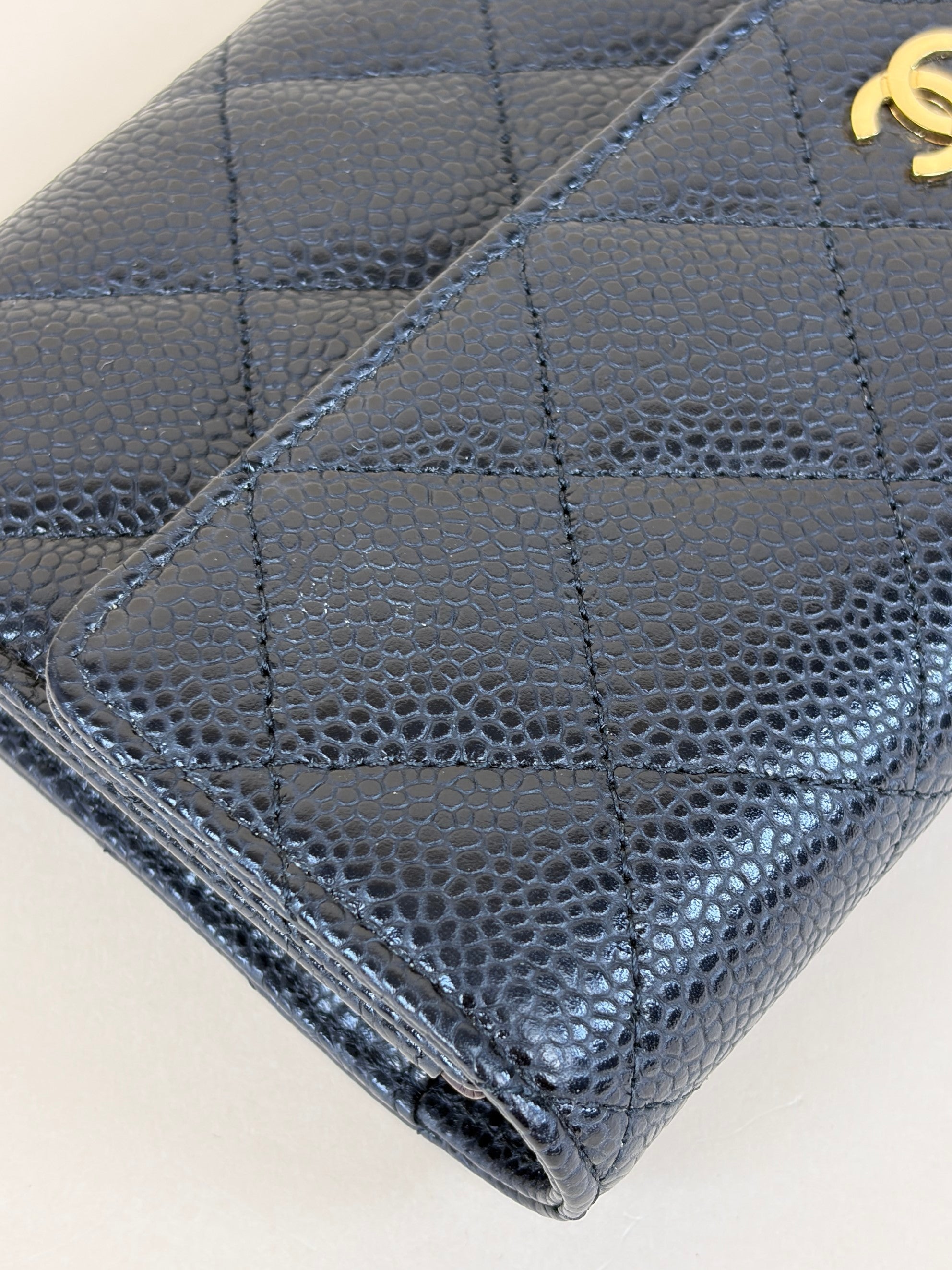 Chanel Black Quilted Large Gusset Flap Wallet