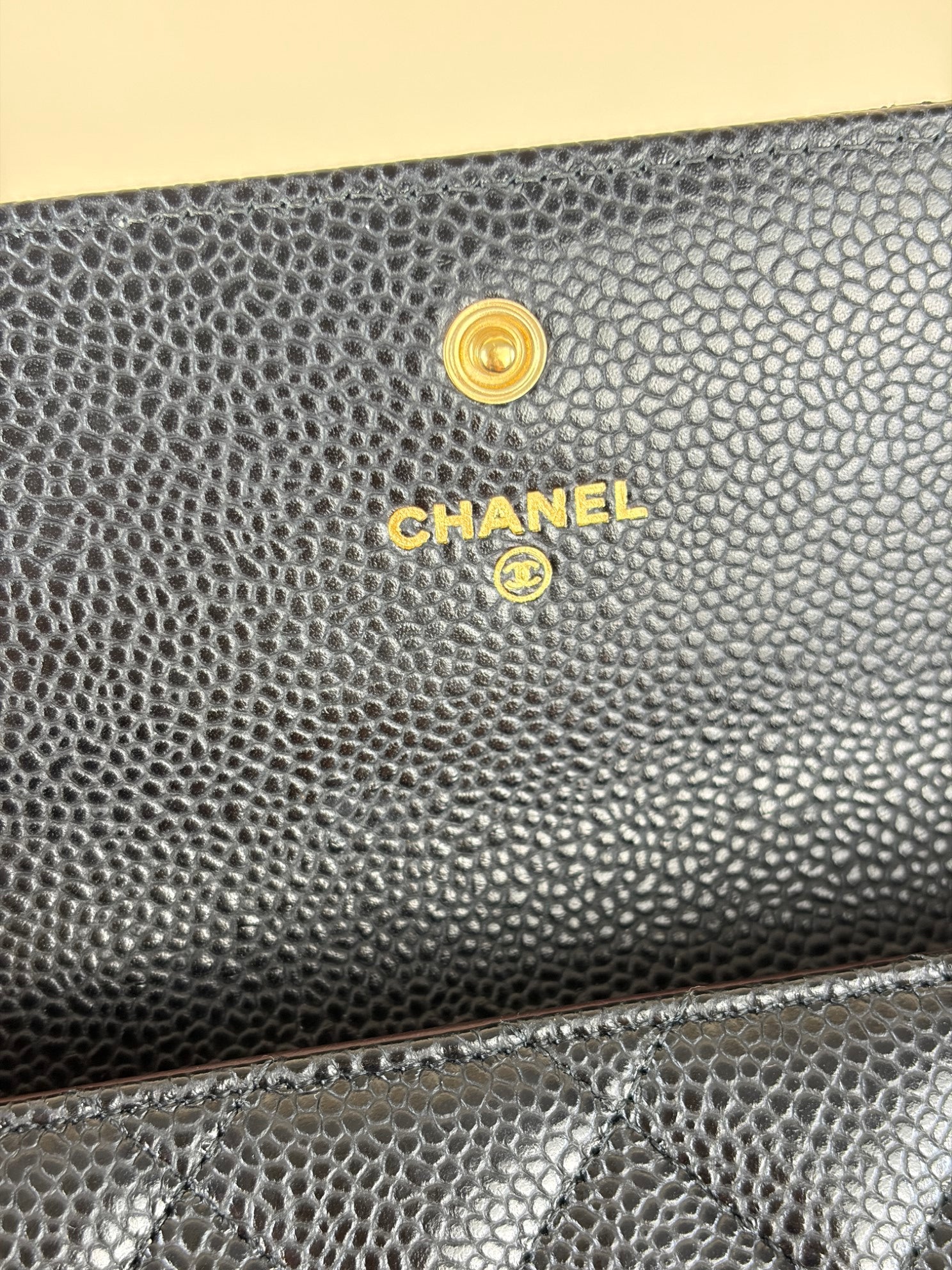 Chanel Black Quilted Large Gusset Flap Wallet
