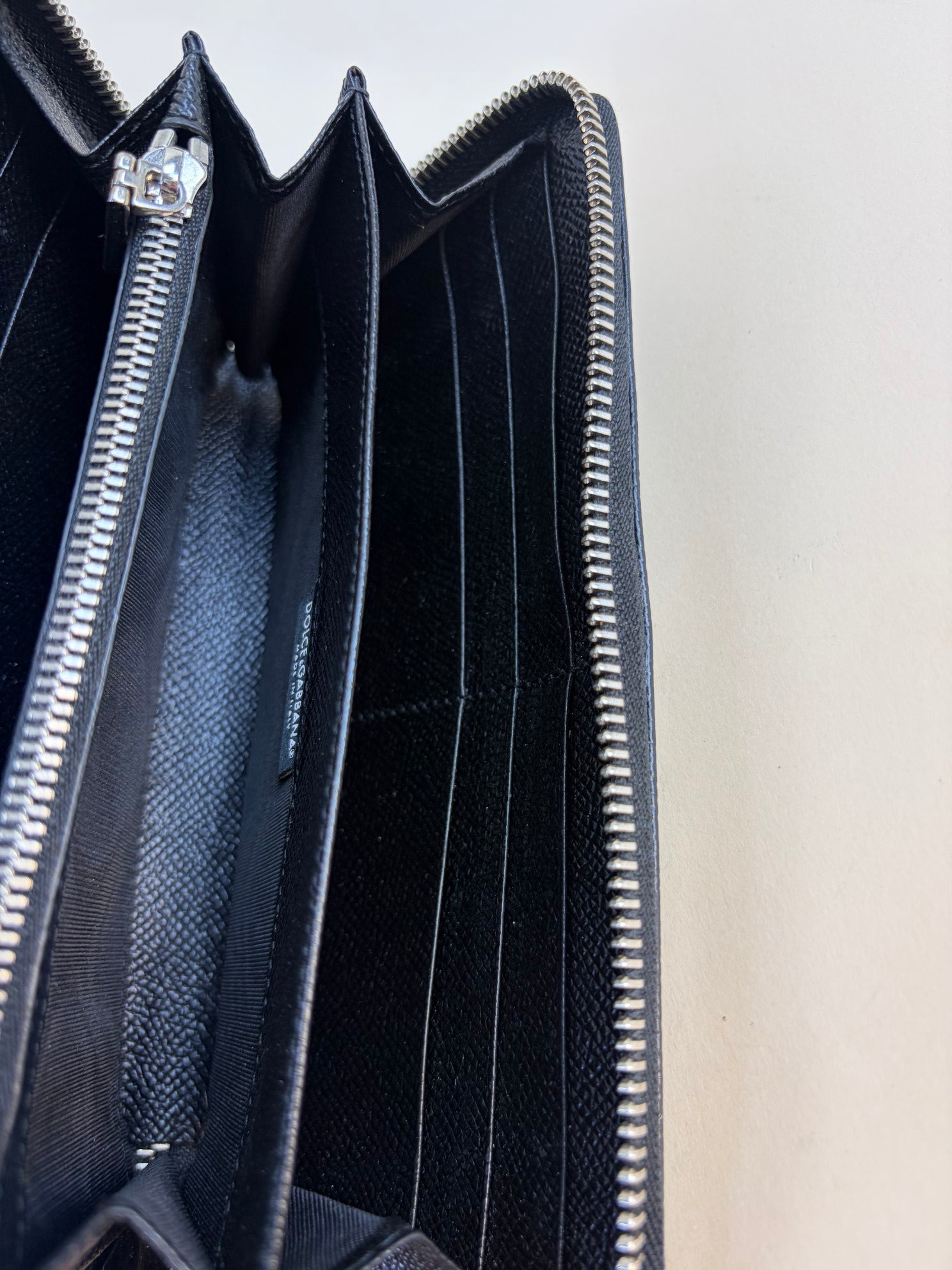 Dolce & Gabbana Black DG Magician Family Zip Around Wallet