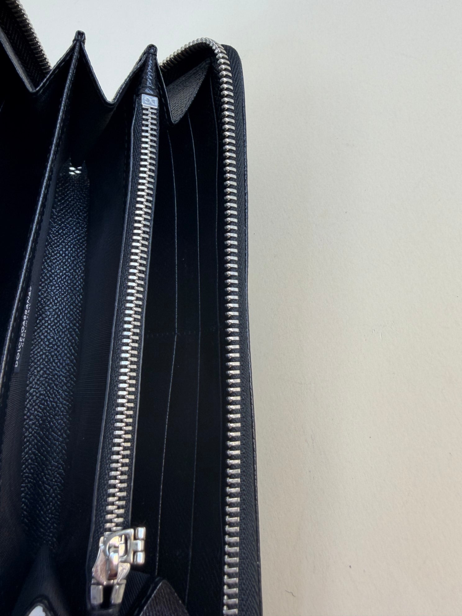 Dolce & Gabbana Black DG Magician Family Zip Around Wallet