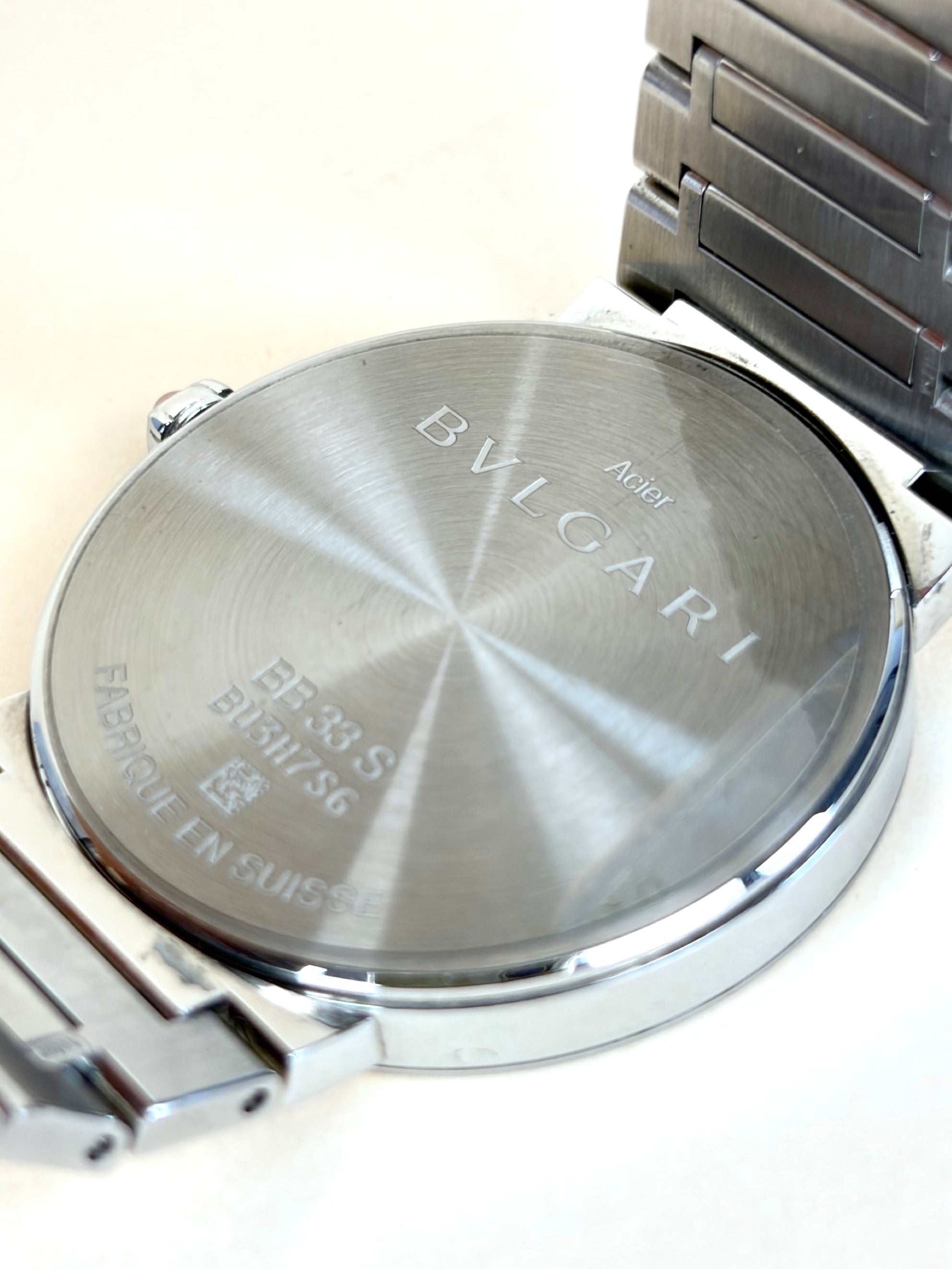Bvlgari Stainless Steel Diamond Indexes Lady 33mm Quartz Watch