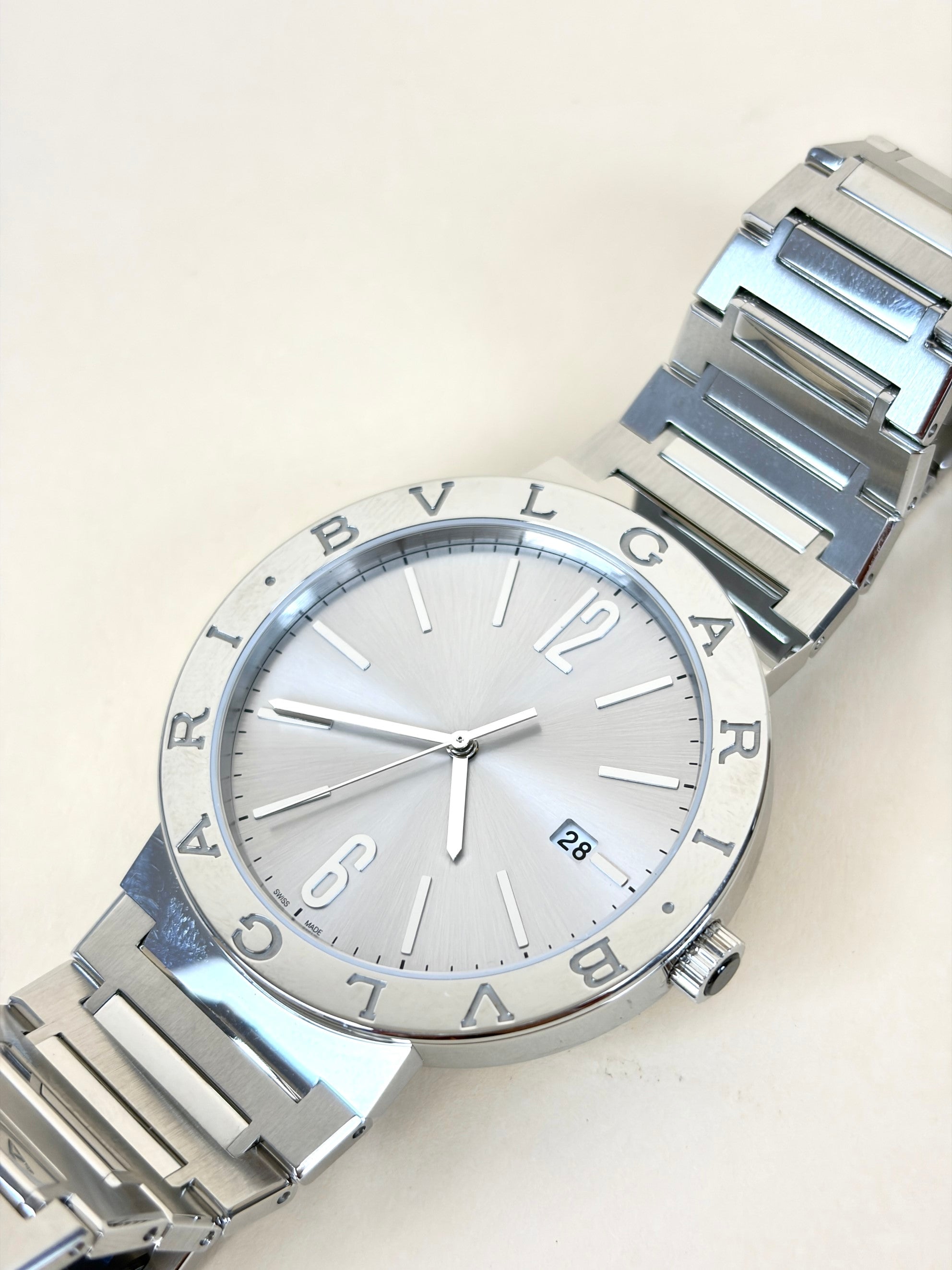 Bvlgari Stainless Steel Sunray 41mm Automatic Men Watch