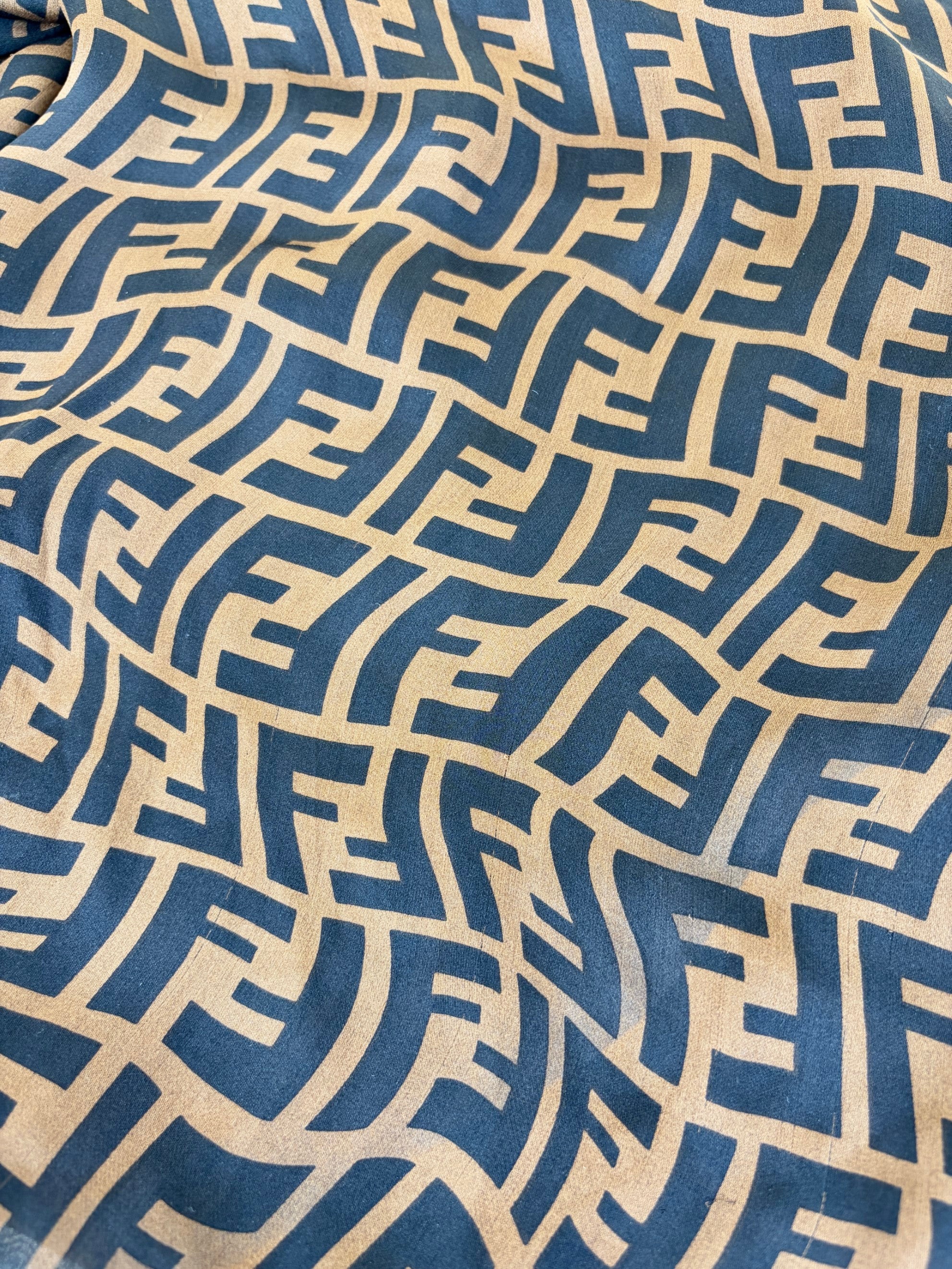 Fendi Tobacco Zucca FF Silk Chiffon Long Scarf
