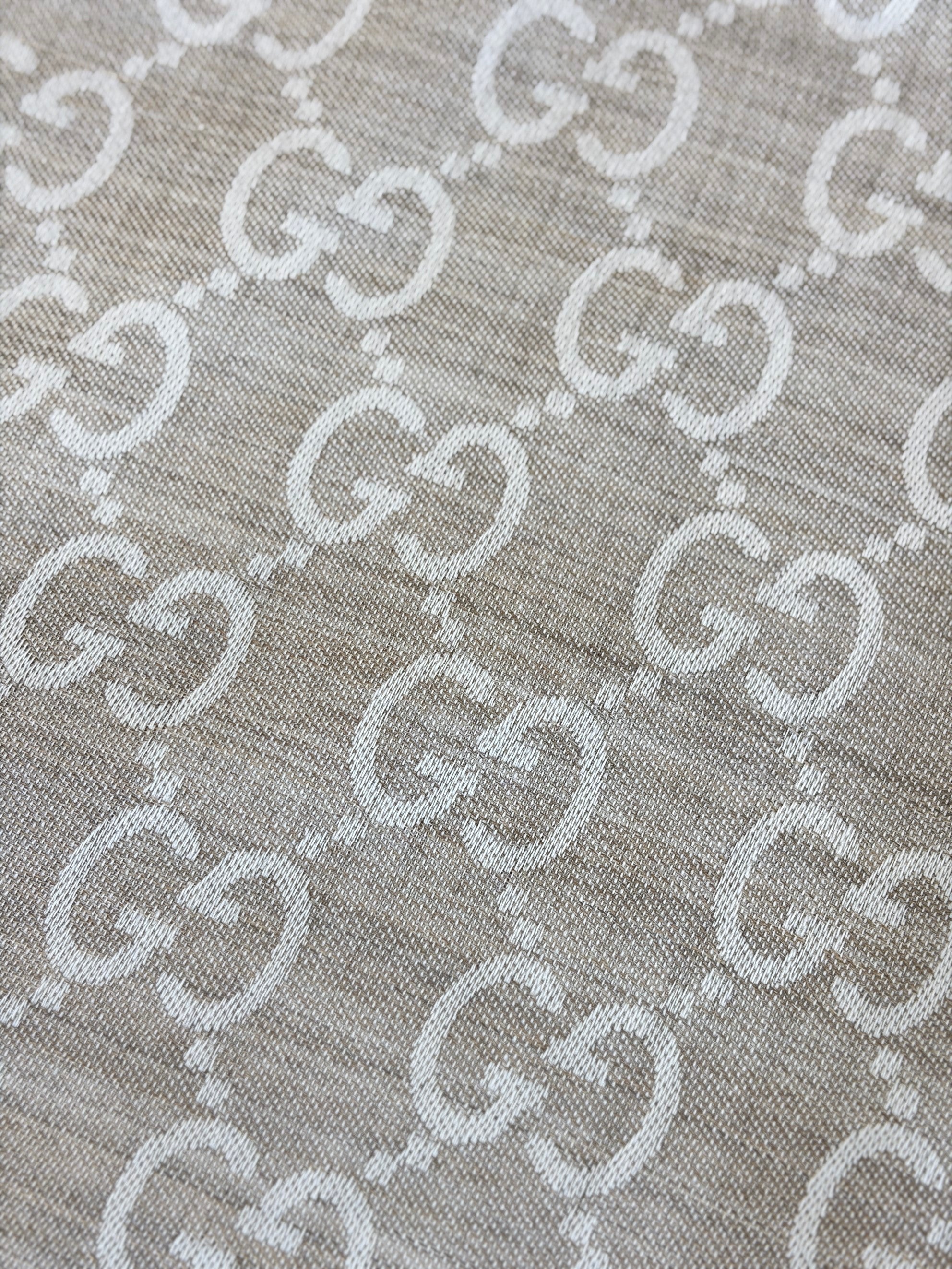 Gucci Beige GG Wool Silk Scarf