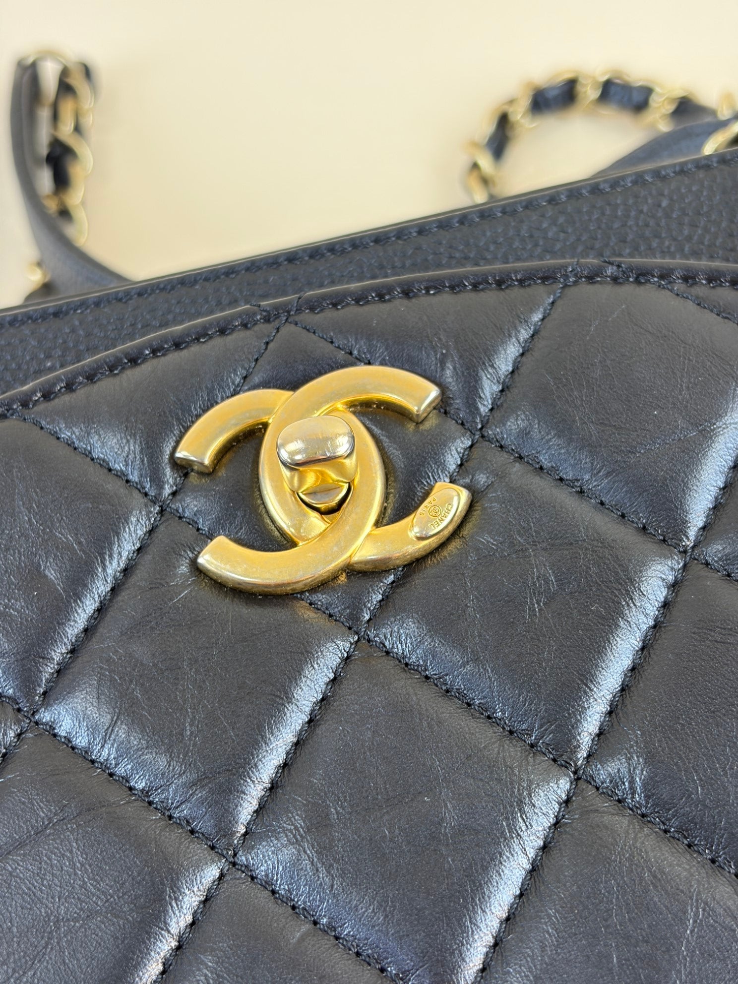 Chanel Black CC Chain Handle Flap Bag