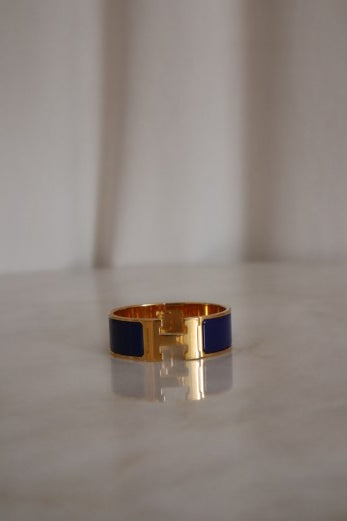 Hermes Blue Clic Clac H Bracelet-Bracelet-Hermes-The Closet Egypt