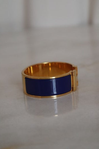 Hermes Blue Clic Clac H Bracelet-Bracelet-Hermes-The Closet Egypt