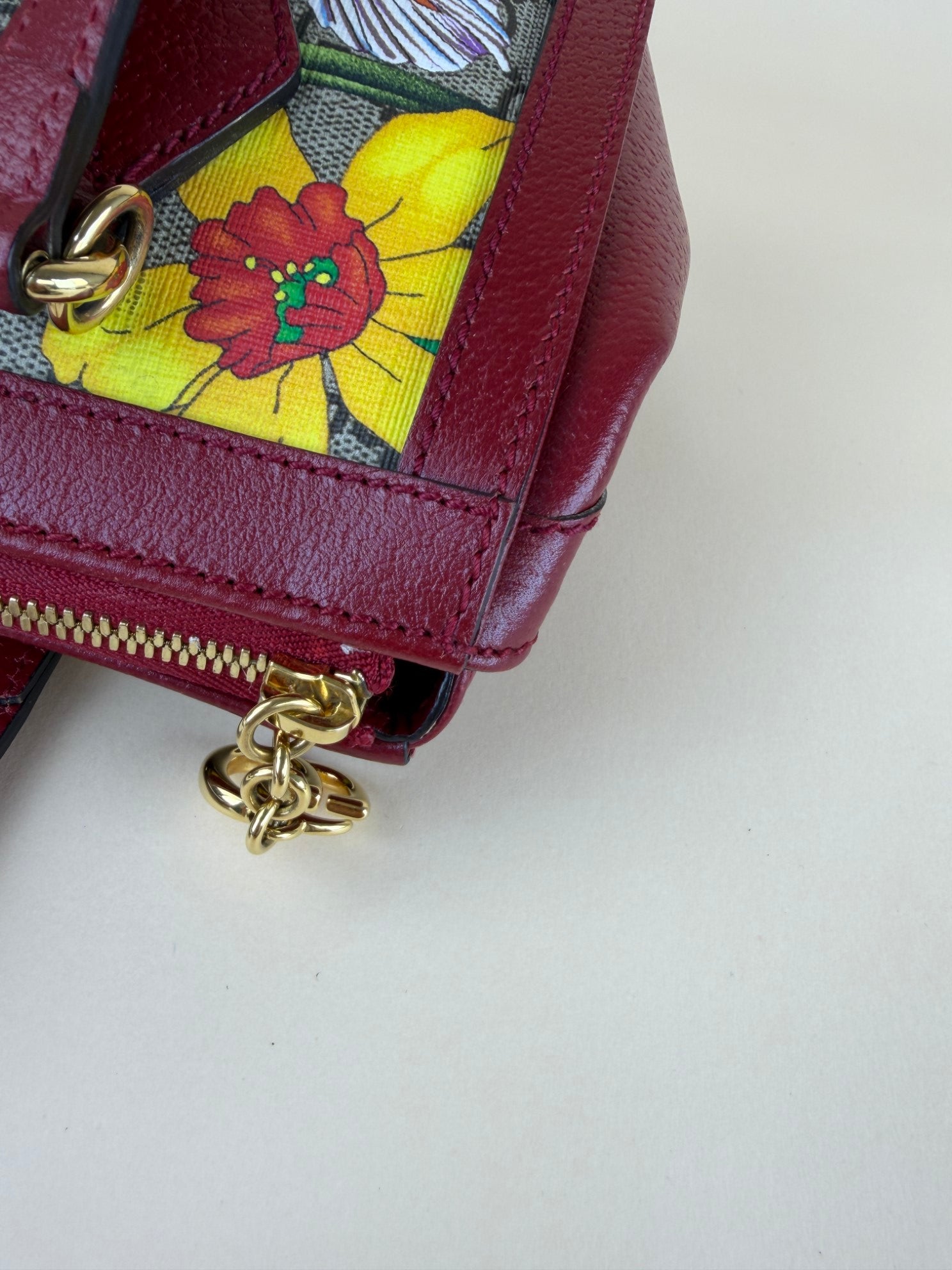 Gucci Ophidia totty bag floral gg red