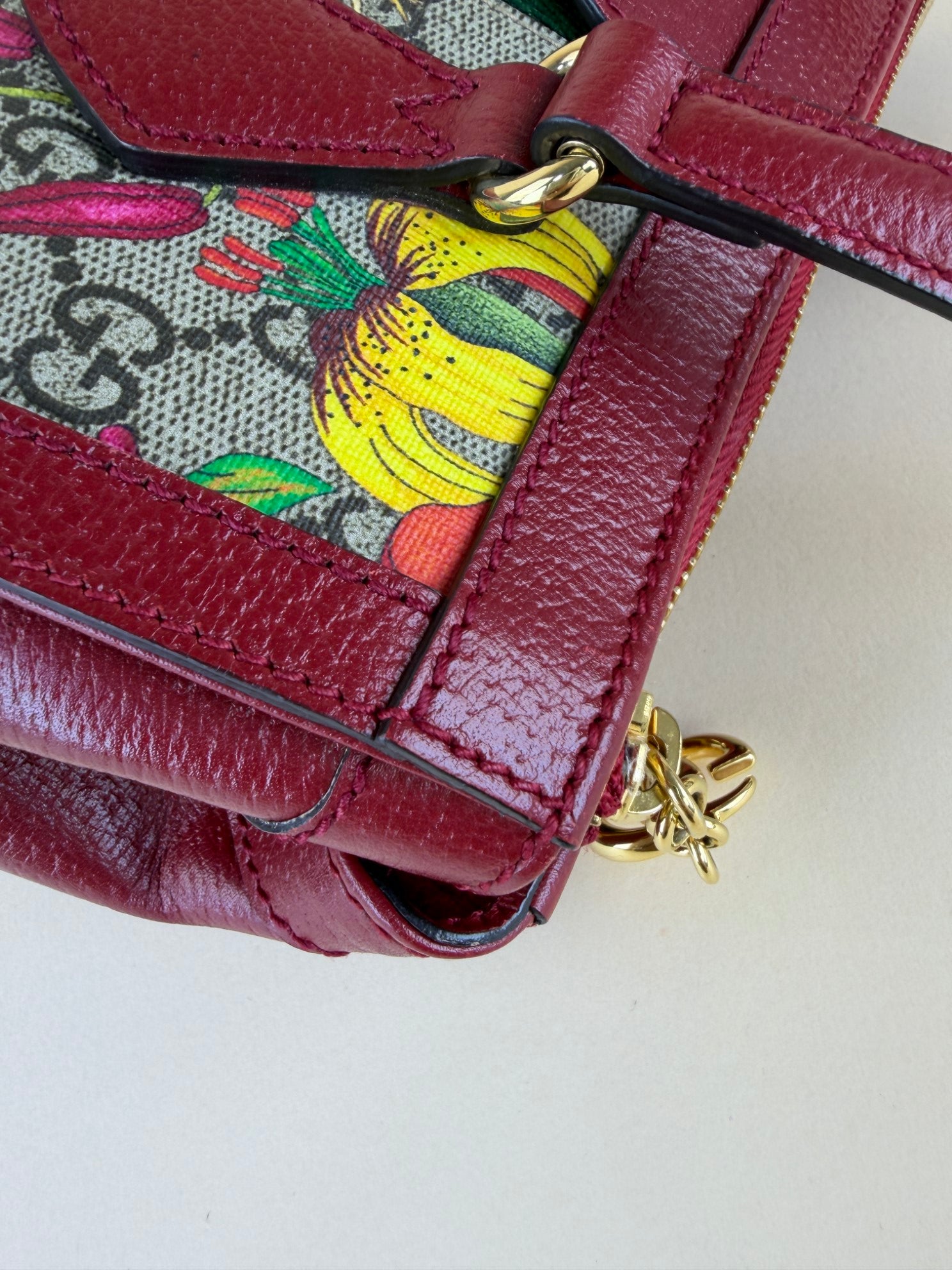 Gucci Ophidia totty bag floral gg red