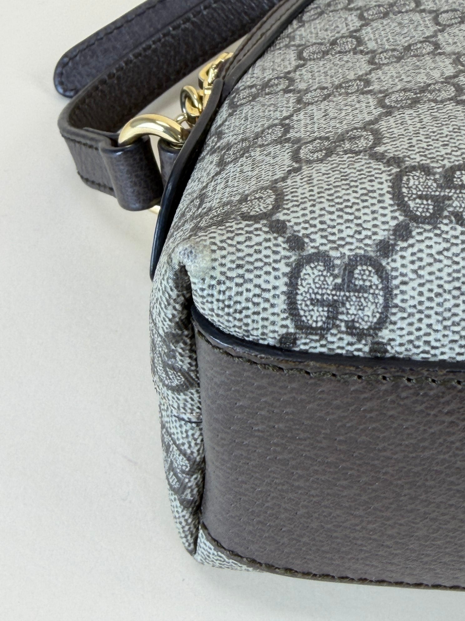 Gucci Bicolor GG Supreme Ophidia Small Rounded Top Shoulder Bag