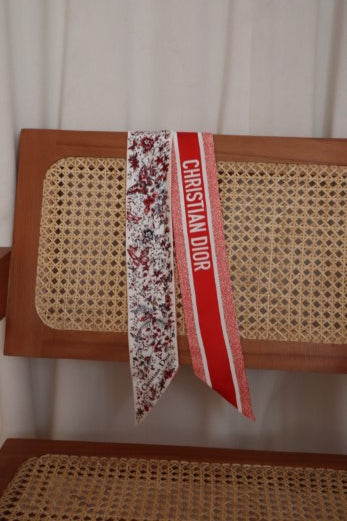 Christian Dior Multicolor Floral Mitzah Twilly W/ Christian Dior Logo-Scarf-Christian Dior-The Closet Egypt