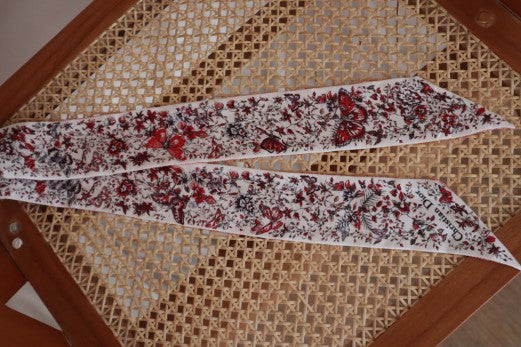 Christian Dior Multicolor Floral Mitzah Twilly W/ Christian Dior Logo-Scarf-Christian Dior-The Closet Egypt