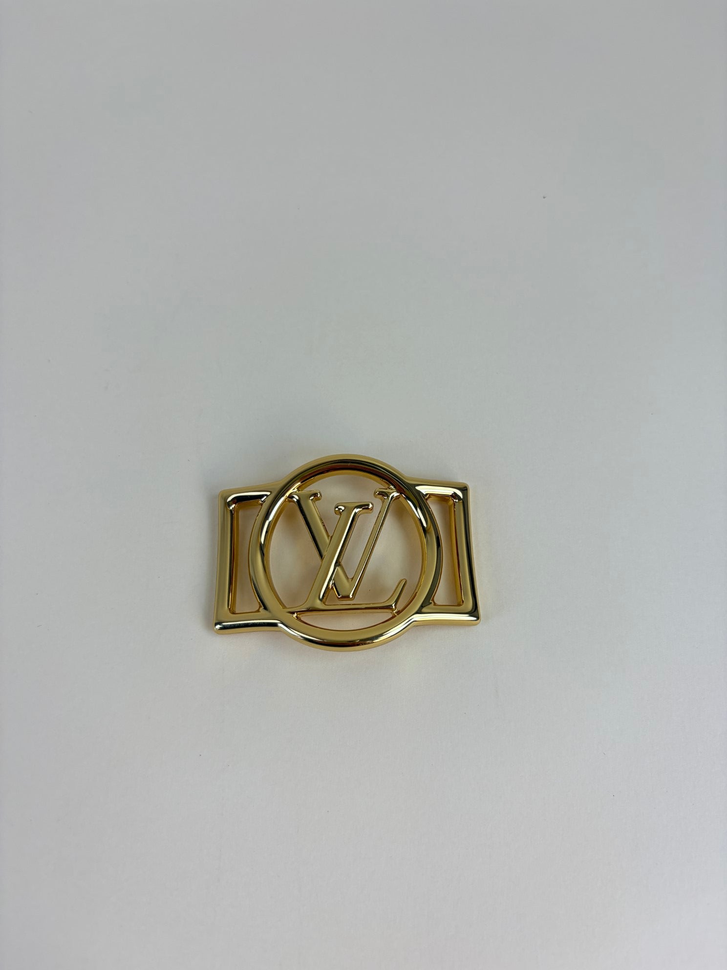 Louis Vuitton Leopard Black Monogram Silk Scarf with Gold LV Pin